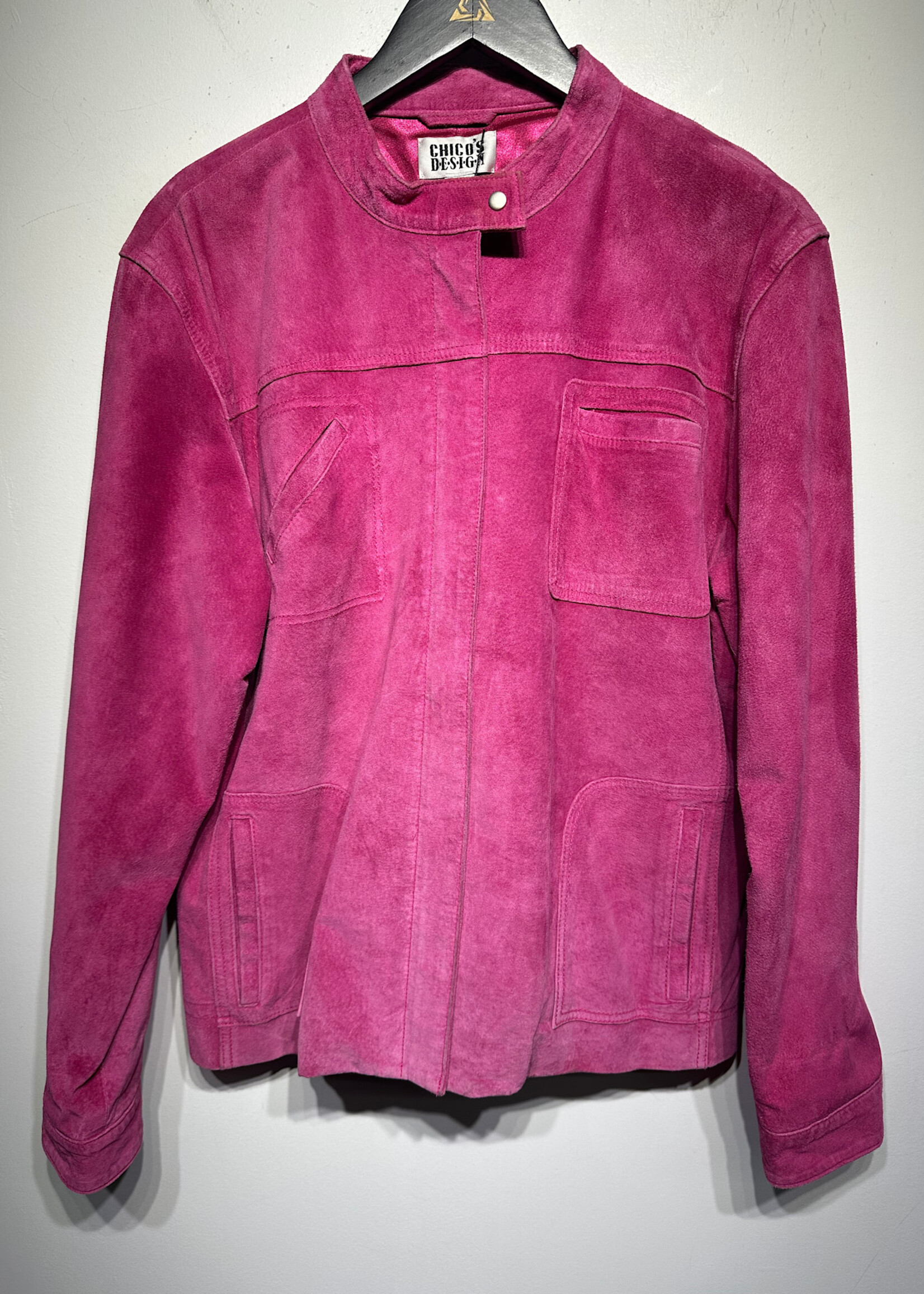 Chico's Pink Leather Jacket M