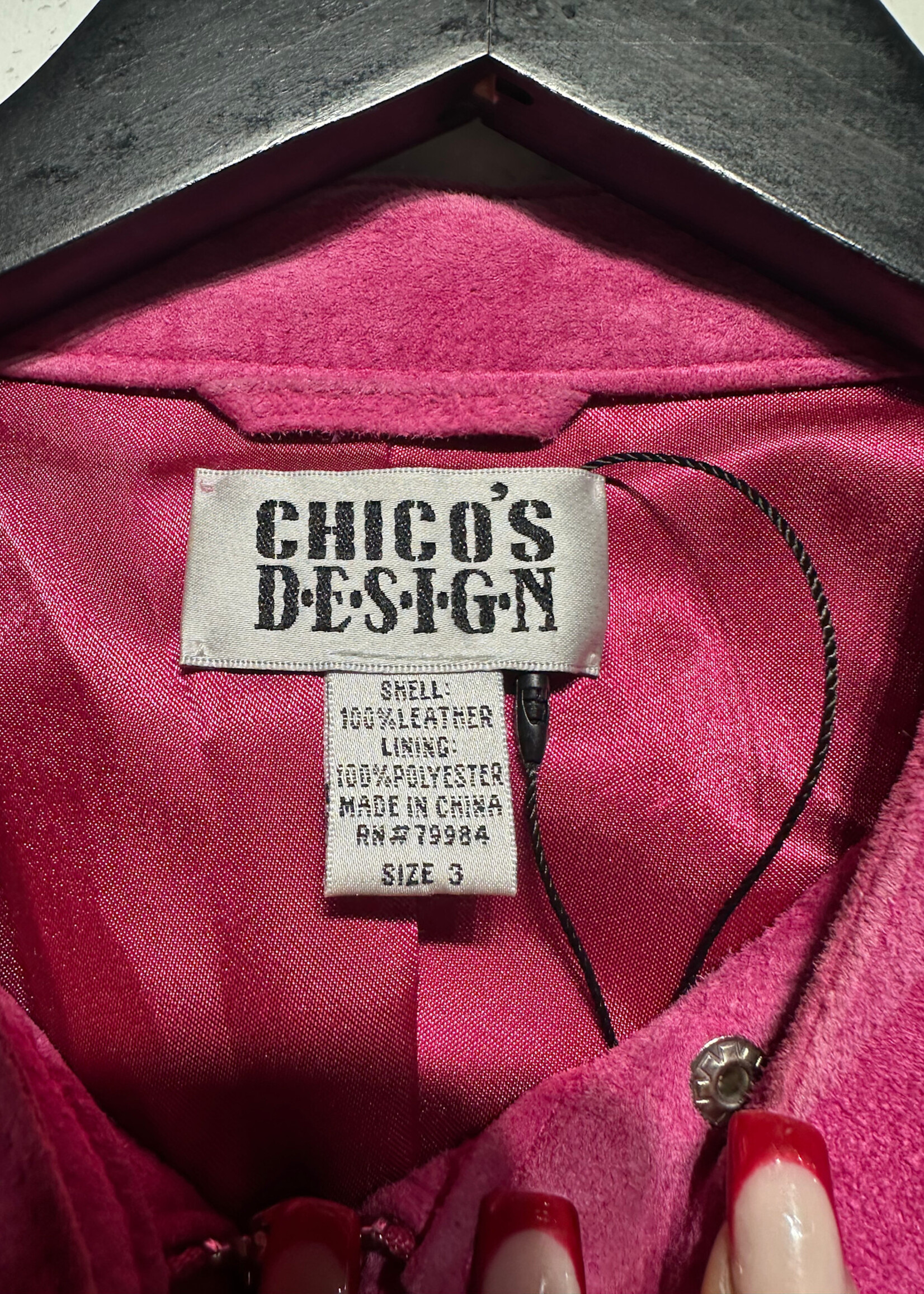 Chico's Pink Leather Jacket M