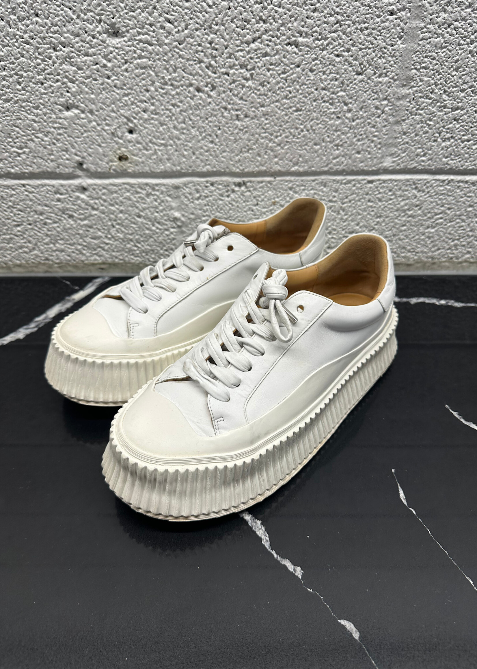 Jil Sander White Platform Sneakers 37/7