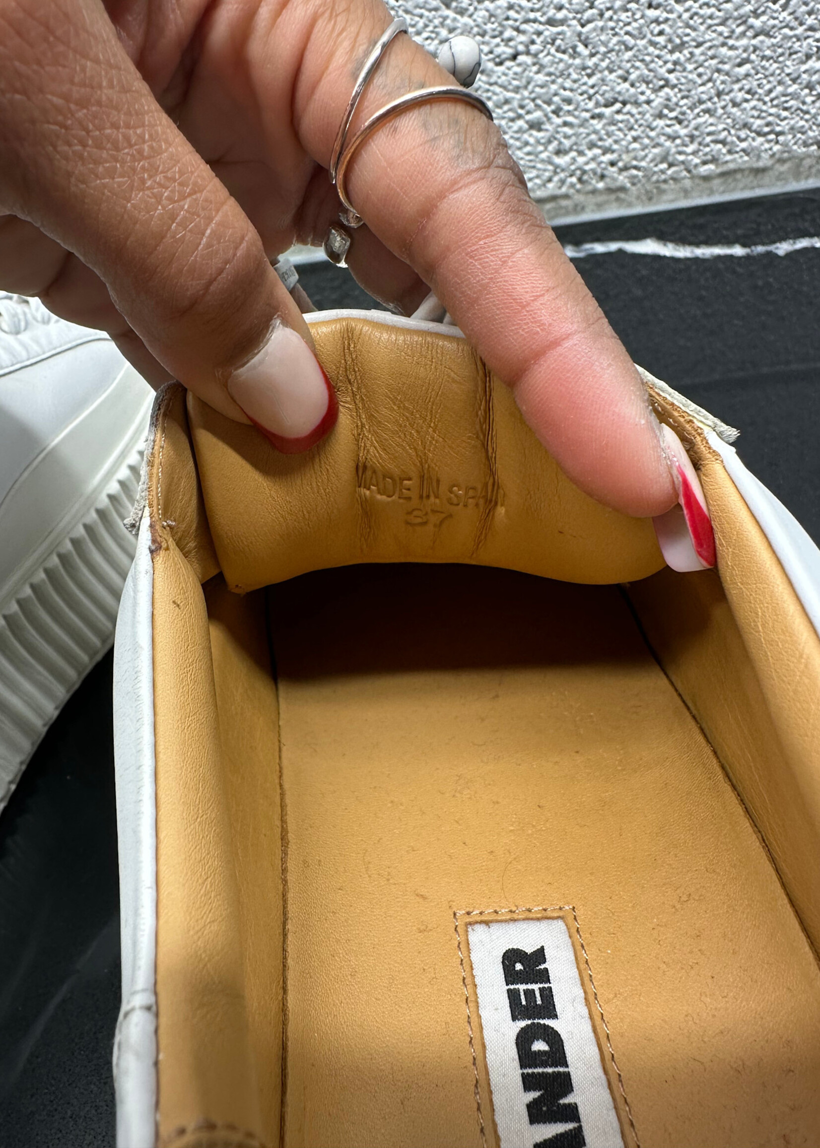 Jil Sander White Platform Sneakers 37/7