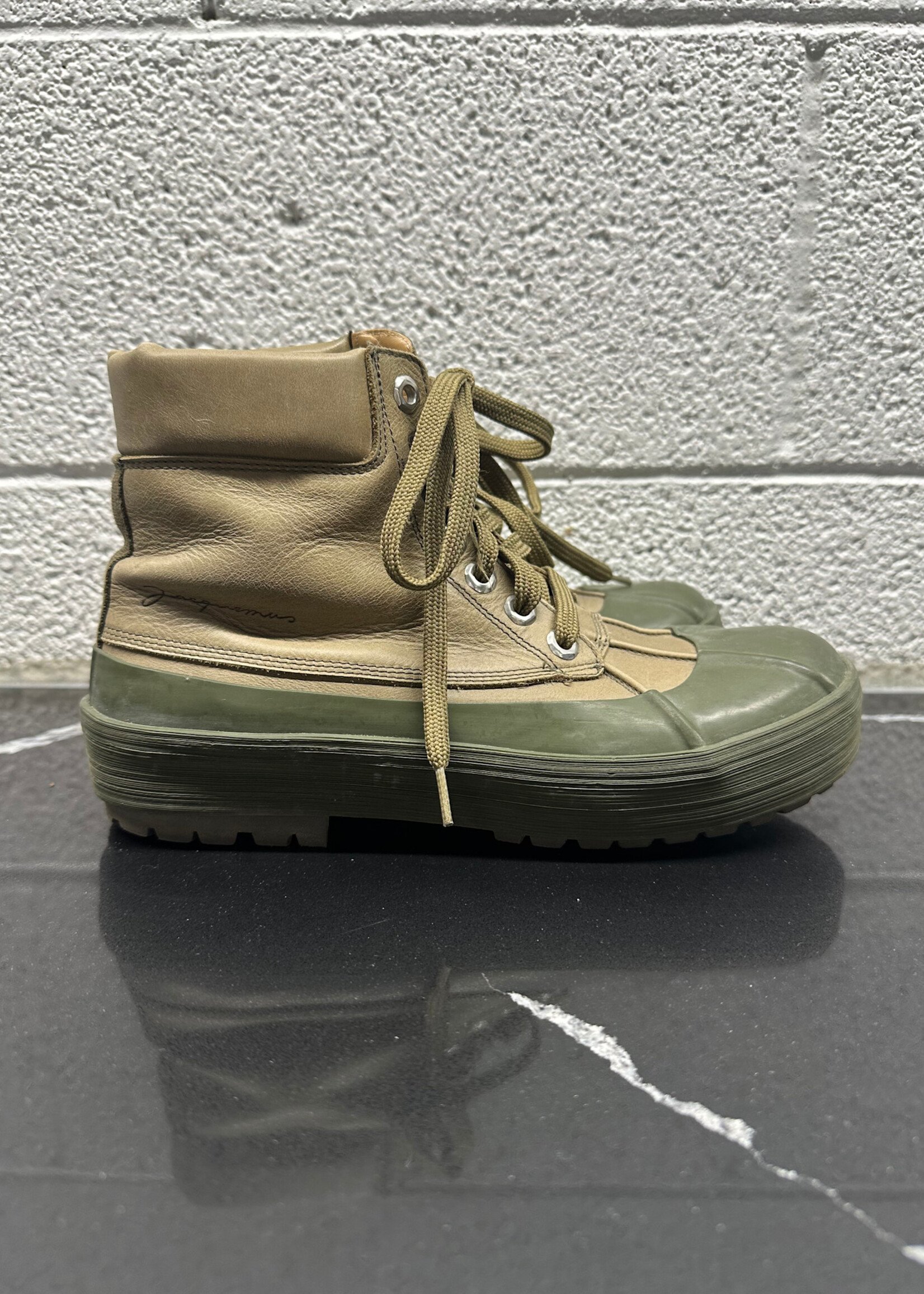 Jacquemus Olive Green Rubber Cap Boots 38/8