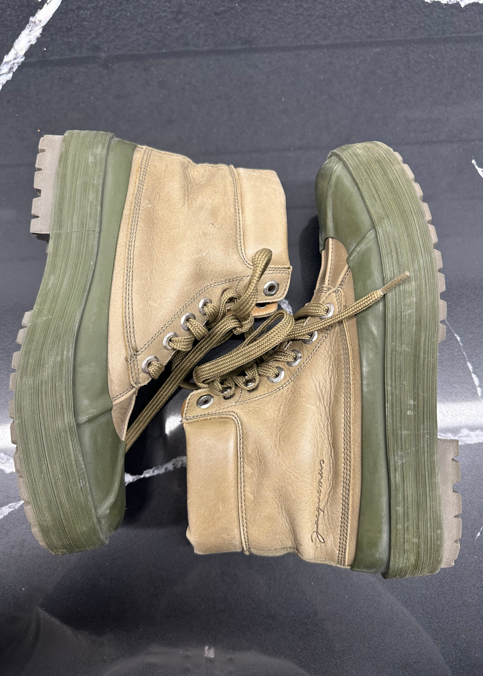 Jacquemus Olive Green Rubber Cap Boots 38/8