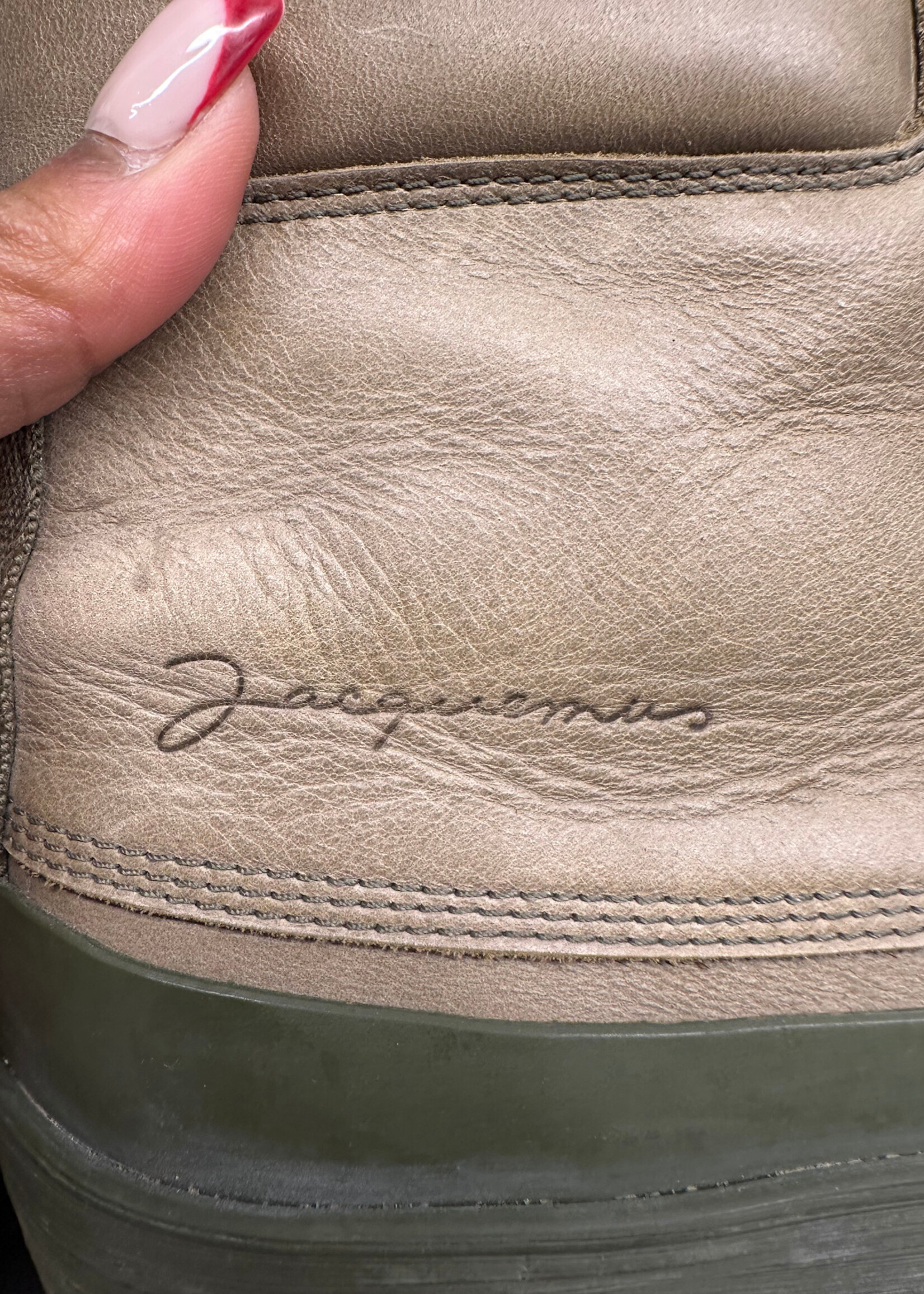 Jacquemus Olive Green Rubber Cap Boots 38/8