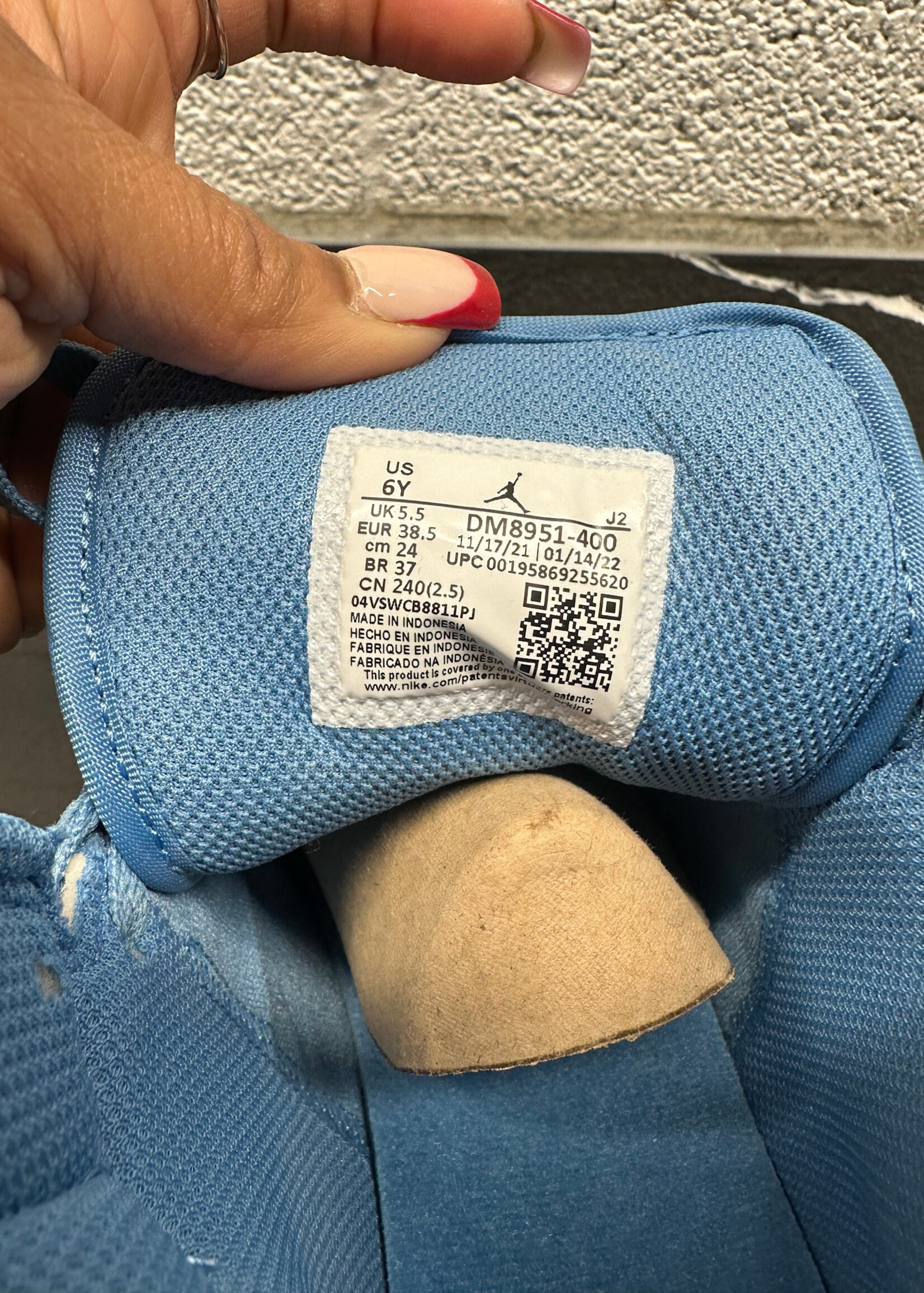 Jordan 1 Mid Blue White Fem 7.5