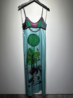 Custo Barcelona Blue Silk Tank Maxi Dress 1/S