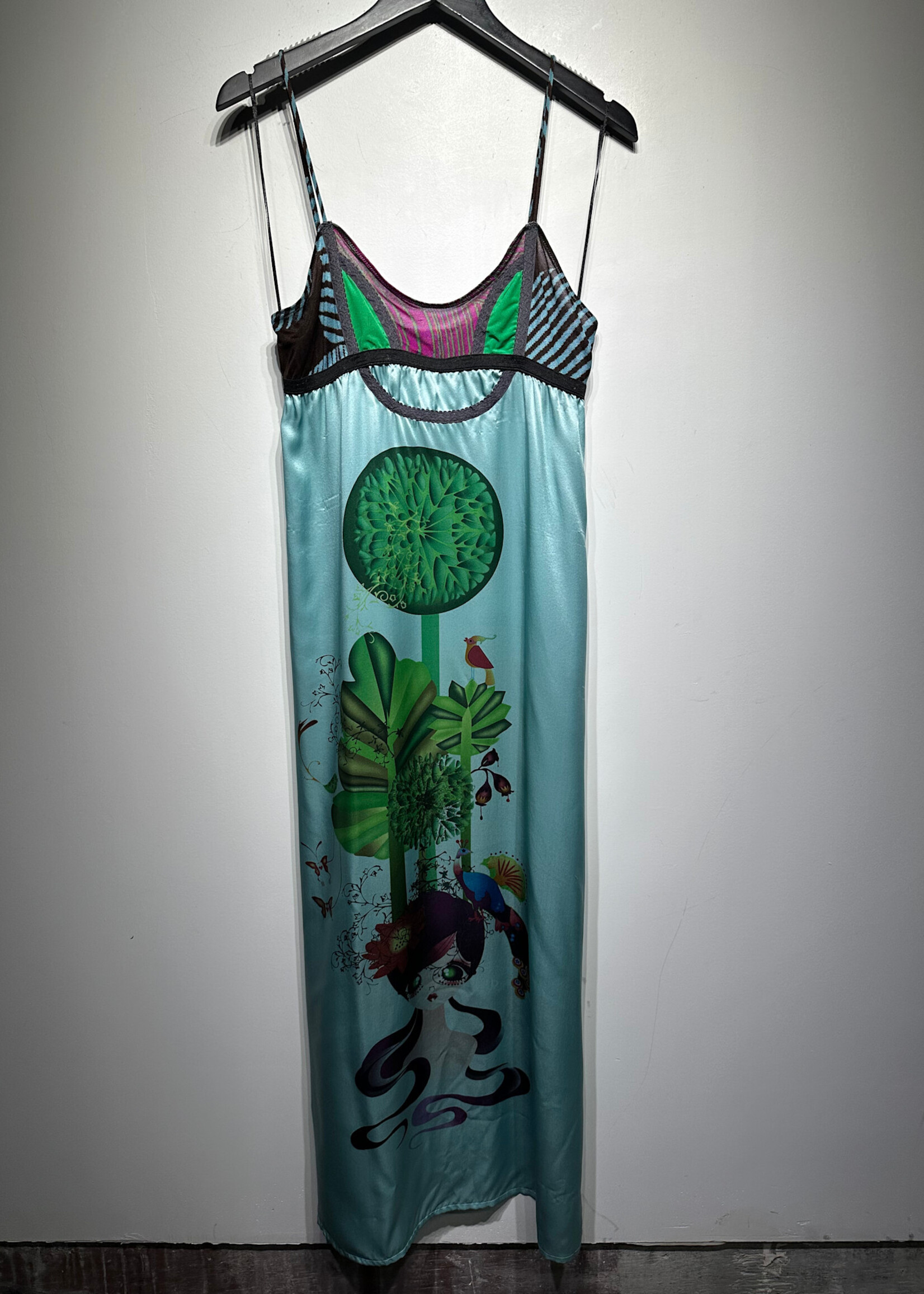Custo Barcelona Blue Silk Tank Maxi Dress 1/S