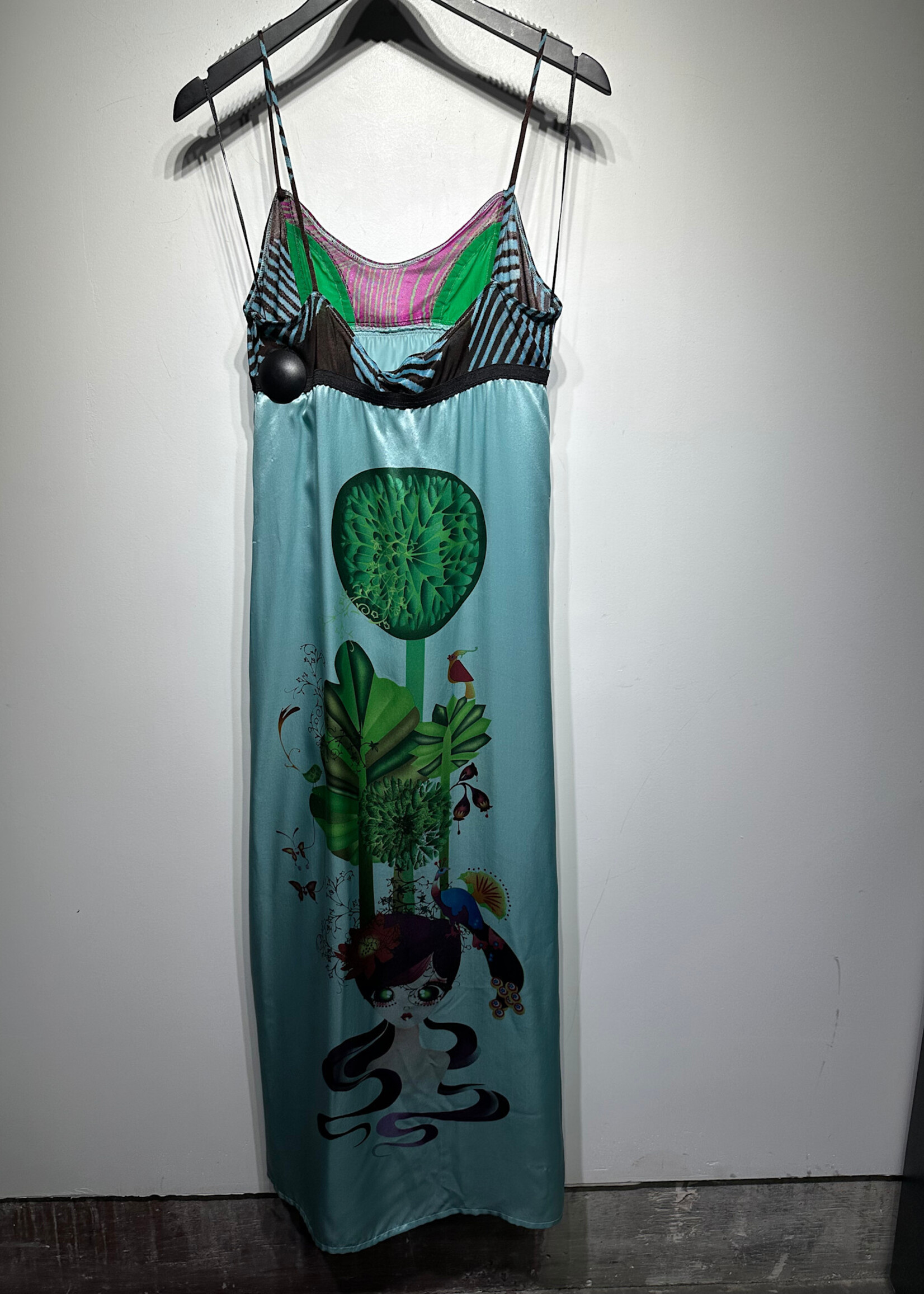 Custo Barcelona Blue Silk Tank Maxi Dress 1/S