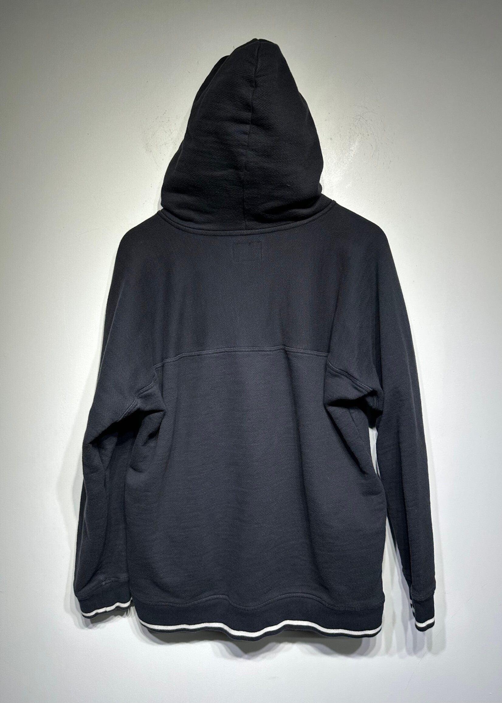 Stussy Black Embroidered Henley Hoodie XL
