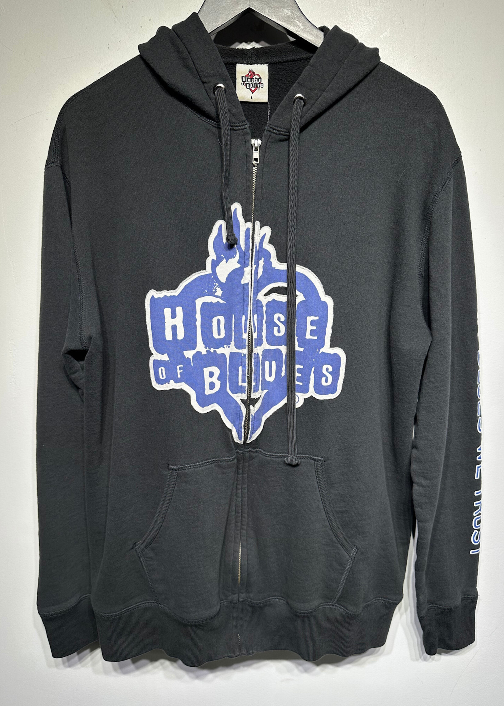 House of Blues Black Zip Hoodie L