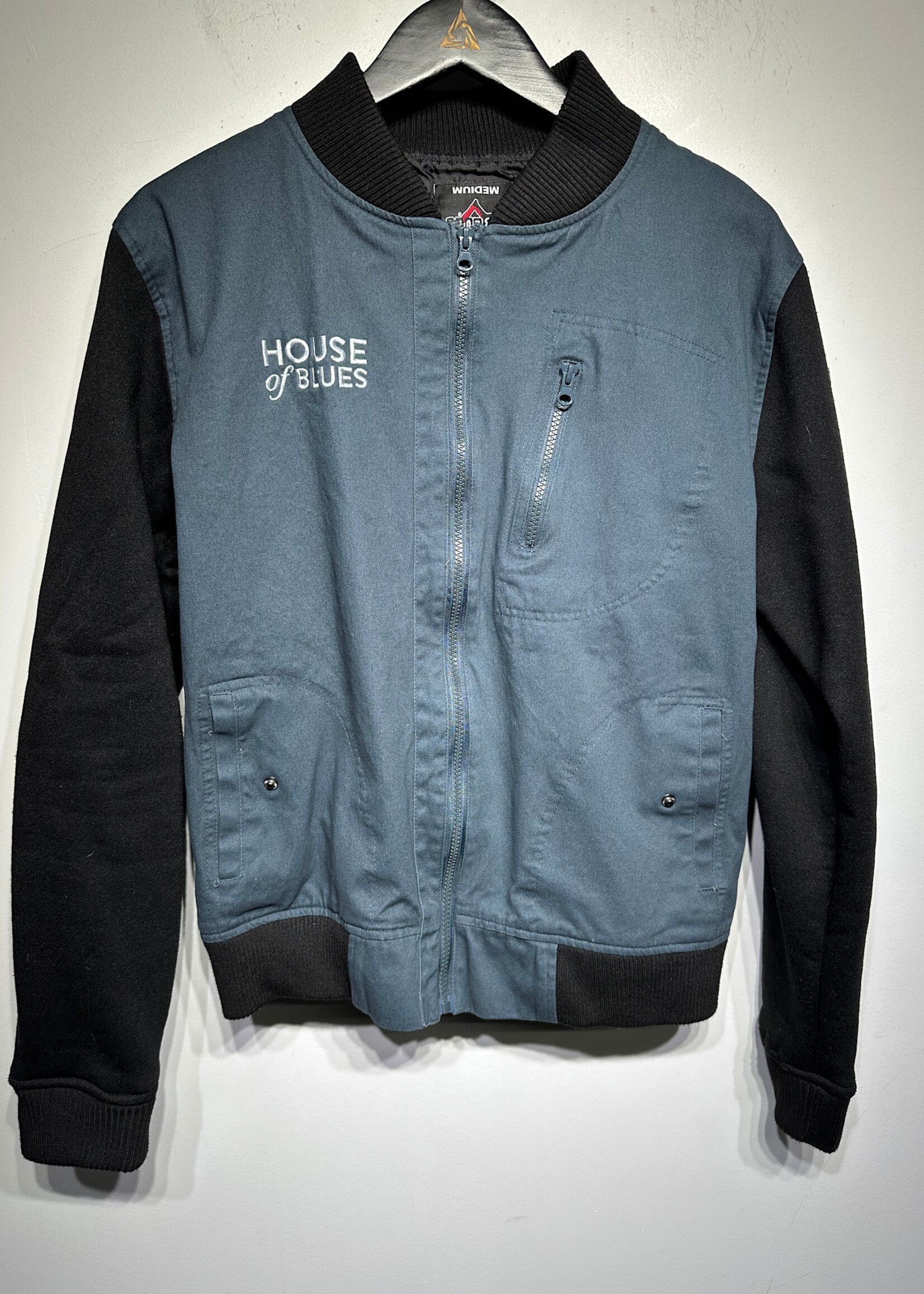 House of Blues Blue Black Zip Jacket M