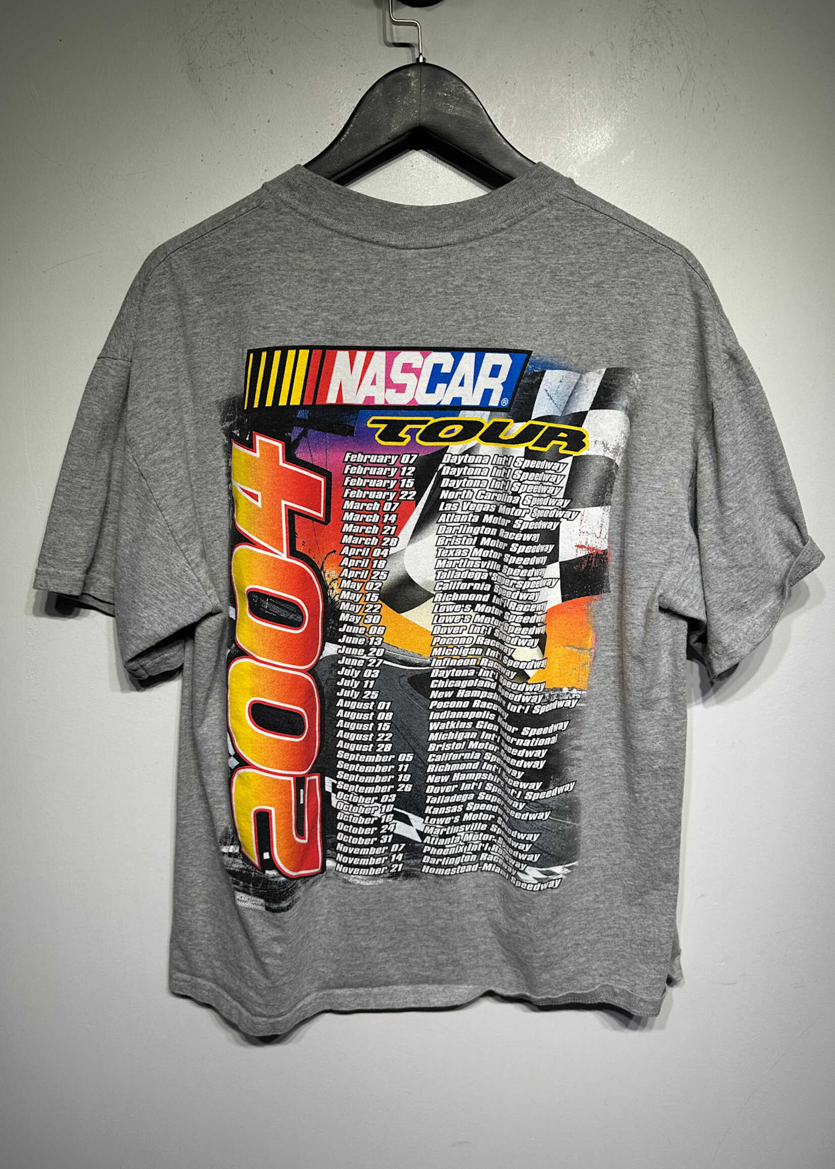 Nascar Feel The Heat Grey Graphic Tee Masc L
