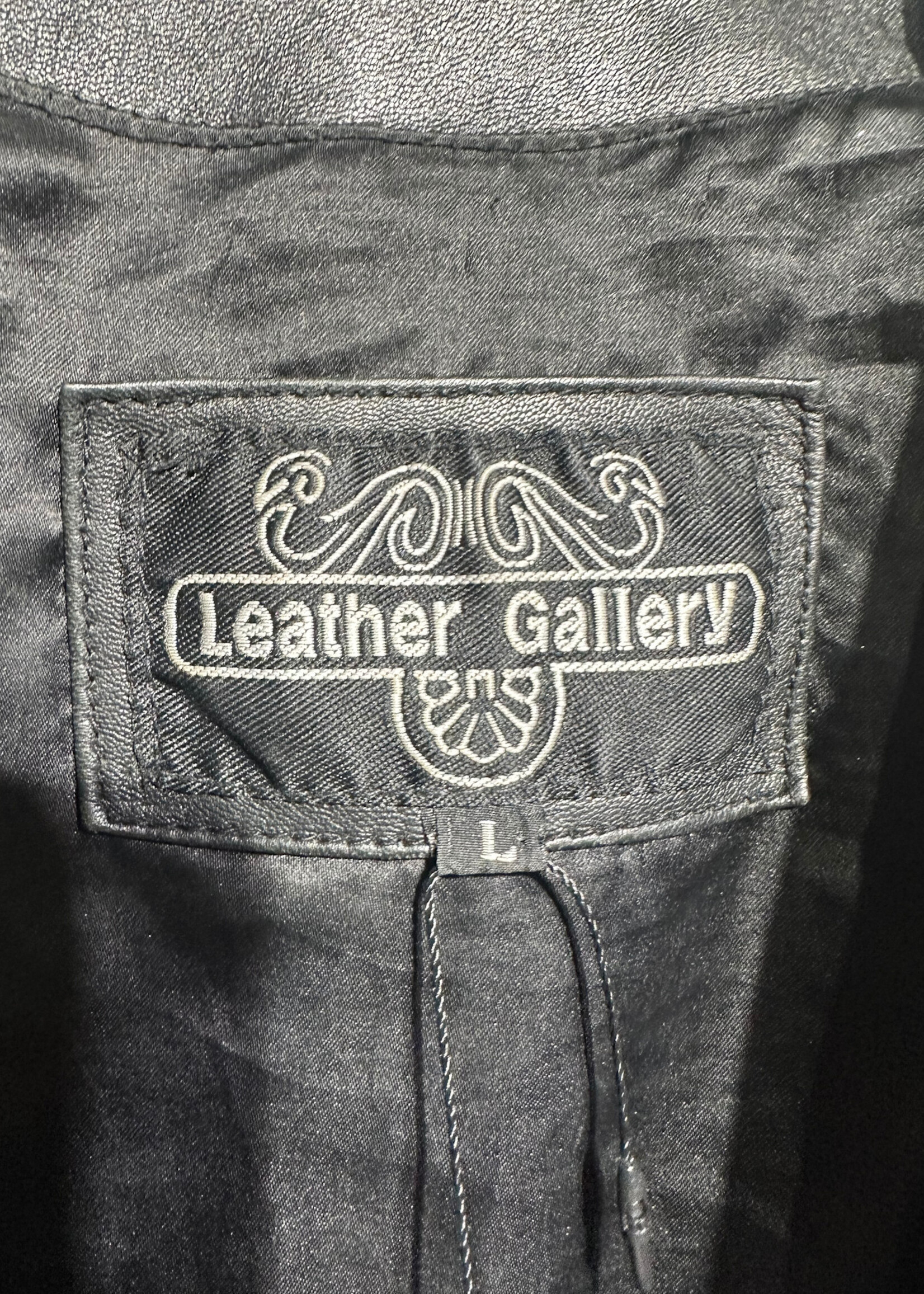 LEATHER GALLERY BLACK FRINGE JACKET L