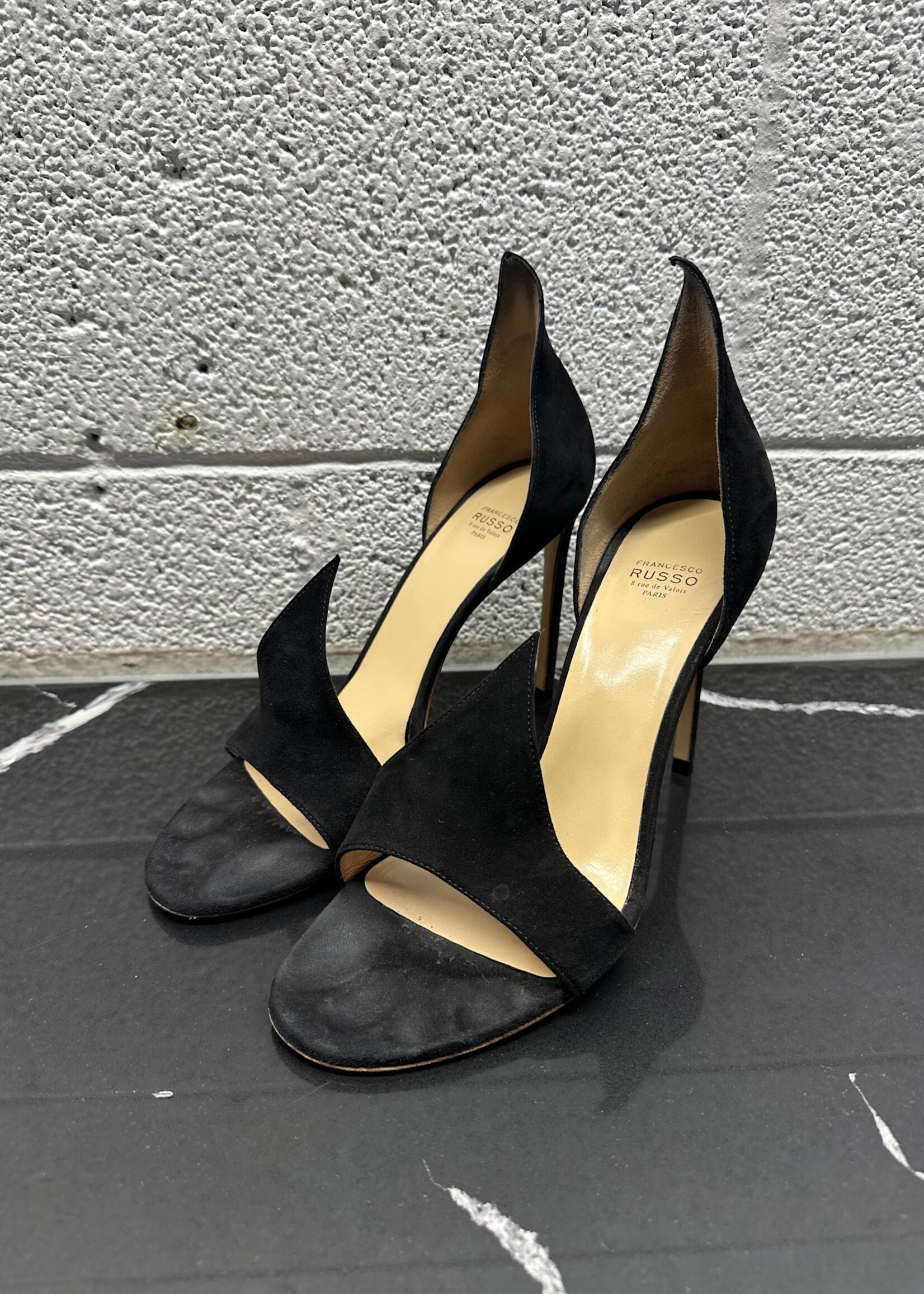 FRANCESCO RUSSO BLACK HEELS 9.5 AS IS