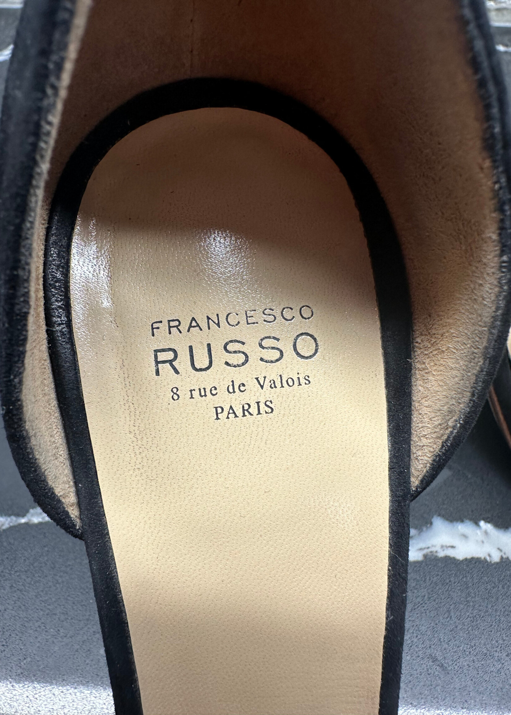 FRANCESCO RUSSO BLACK HEELS 9.5 AS IS