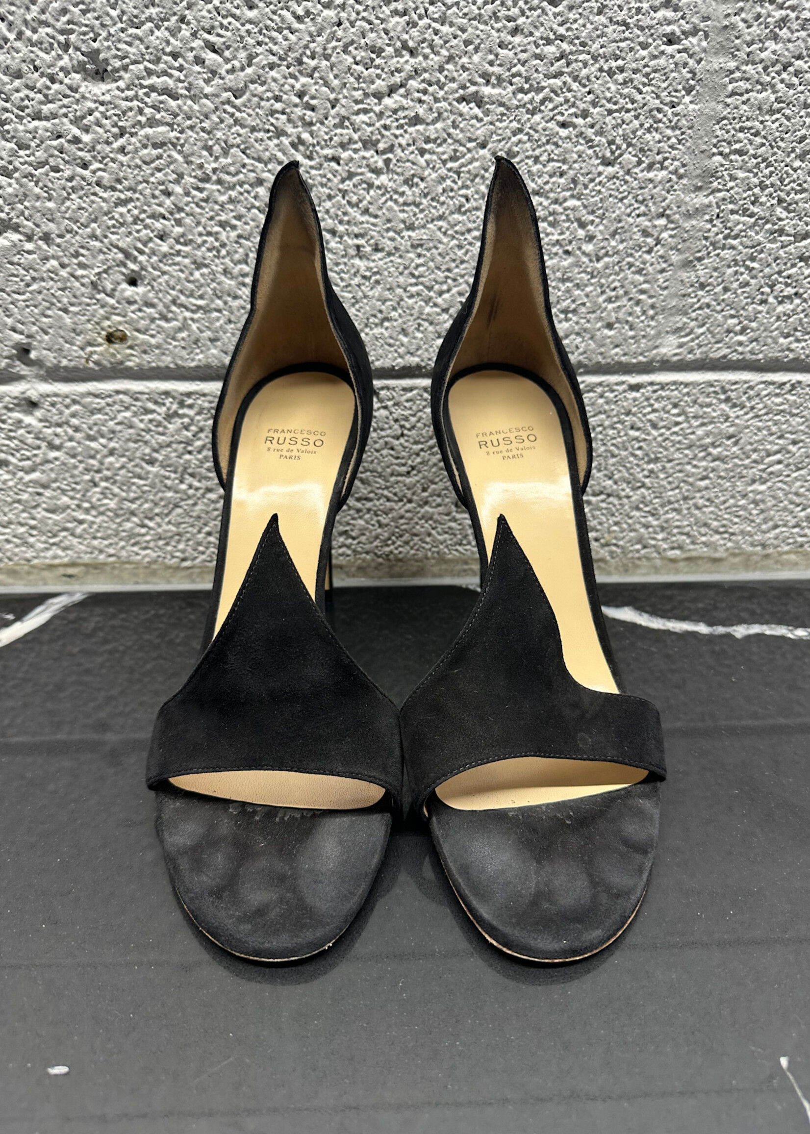 FRANCESCO RUSSO BLACK HEELS 9.5 AS IS