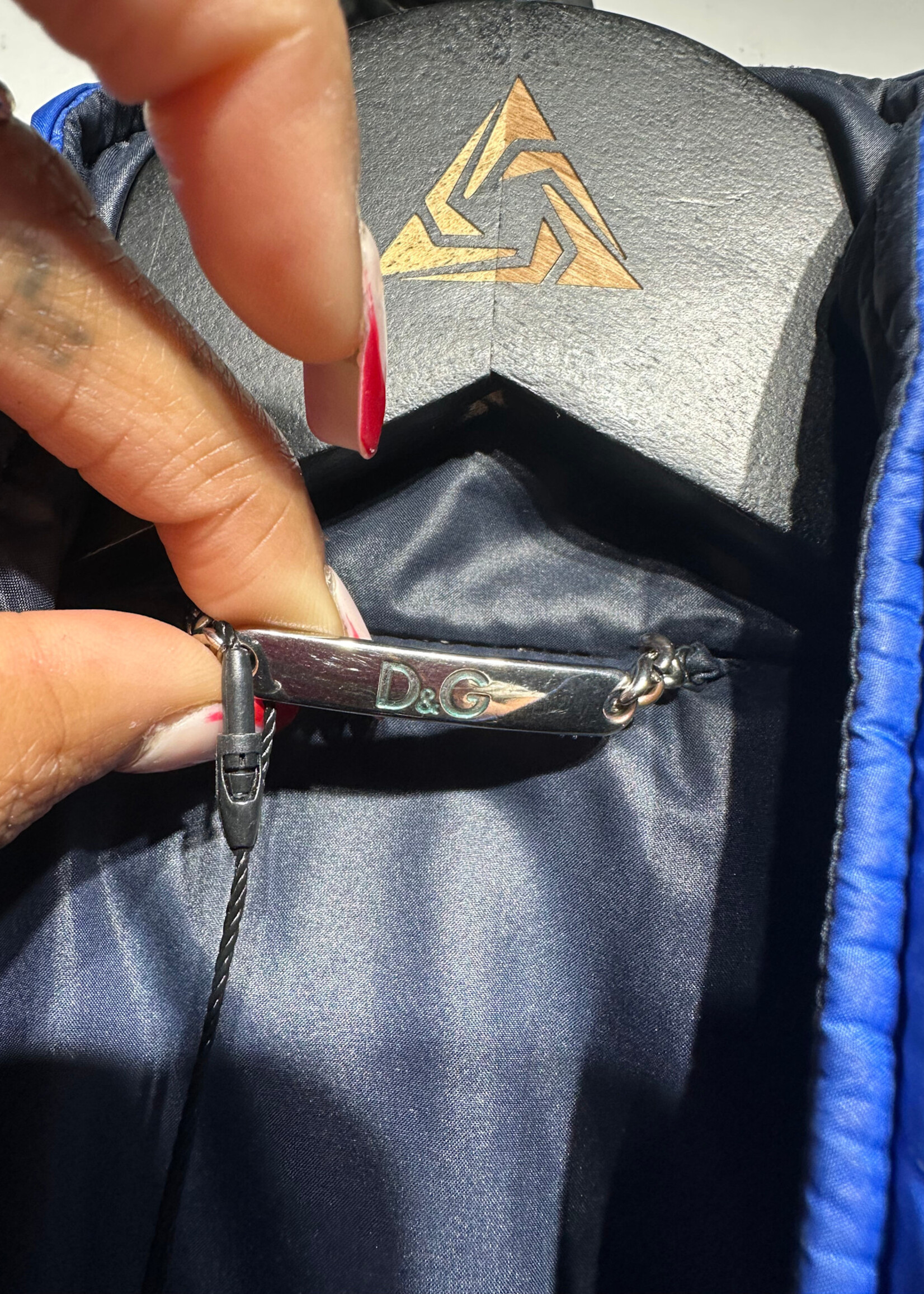 D&G Vintage Blue Brown Puffer Fits Masc L AS IS