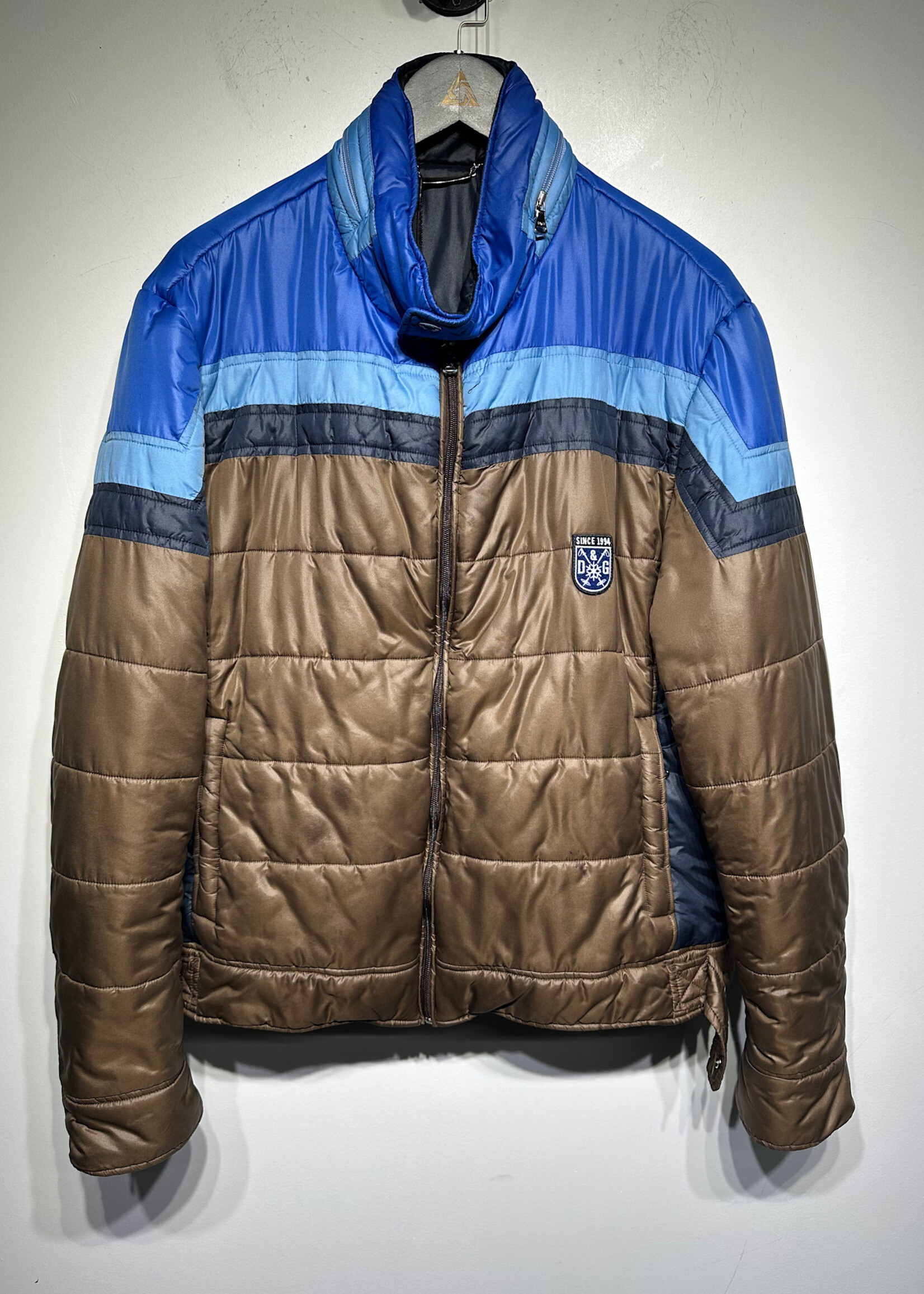 D&G Vintage Blue Brown Puffer Fits Masc L AS IS