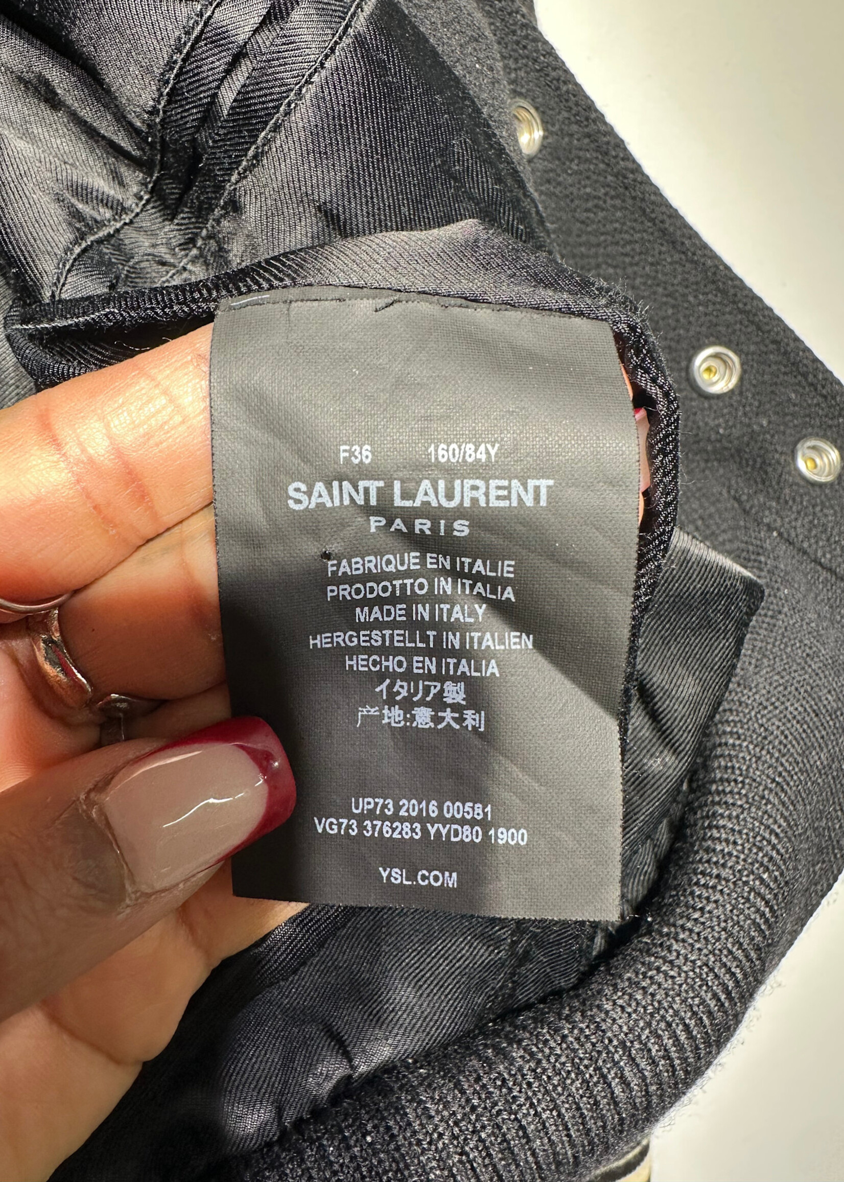 2016 Saint Laurent Teddy Jacket Fem 36/S AS IS