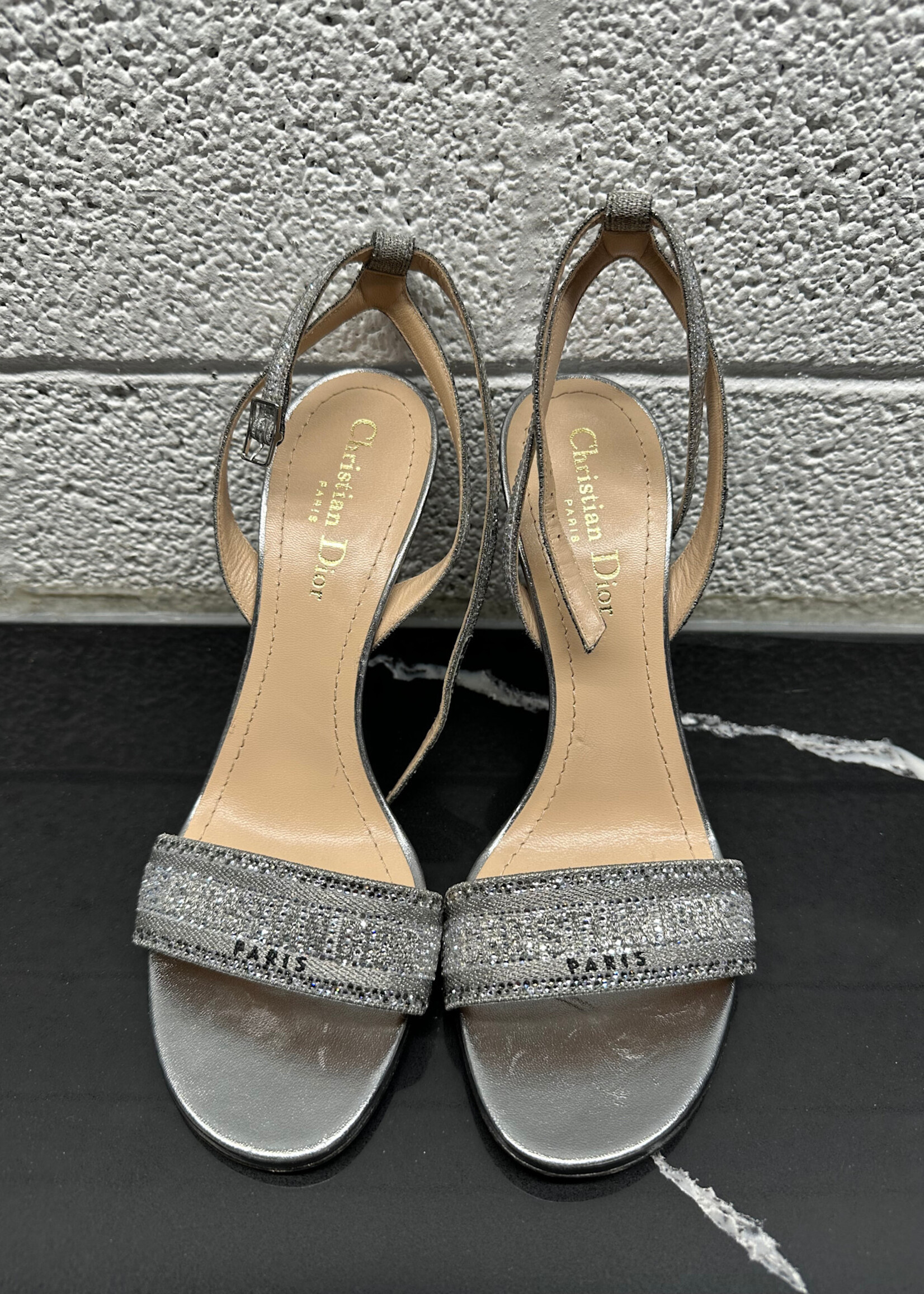 Christian Dior Silver Dway Heels 8