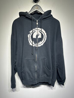 Y2K Dragon Circle Logo Black Zip Hoodie XL