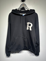 Russell R Logo Cropped Black Hoodie L