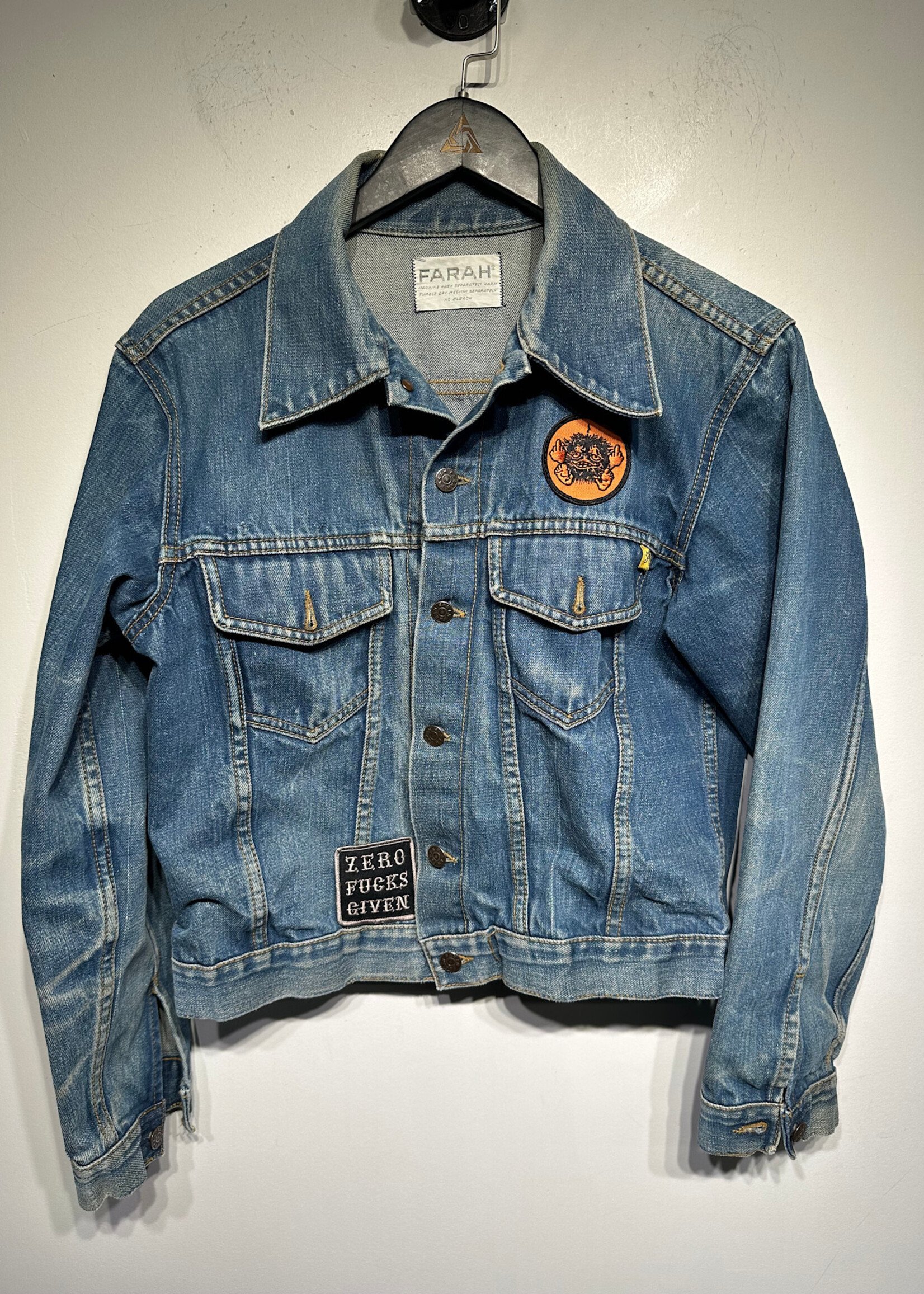 Farah Vintage Denim Patches Jacket Fem M