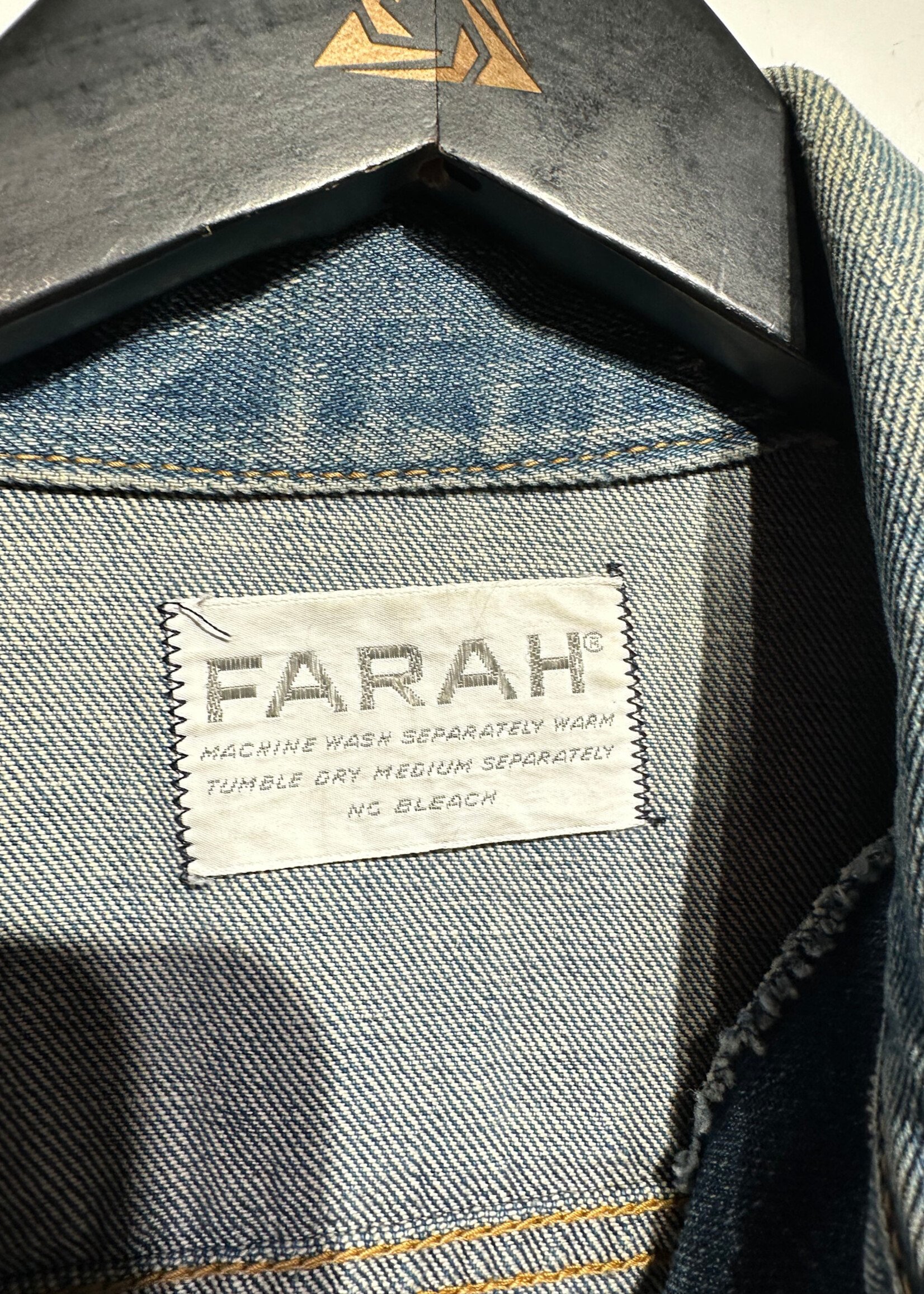 Farah Vintage Denim Patches Jacket Fem M