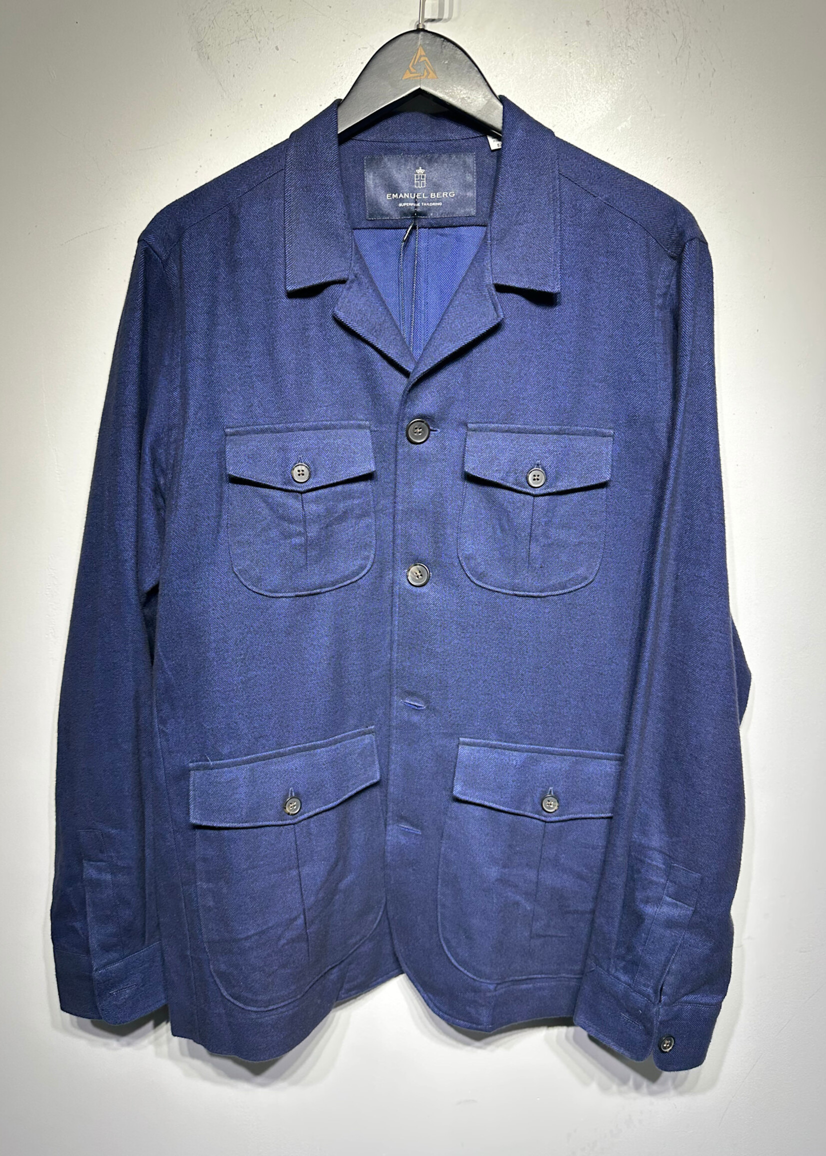 EMANUEL BERG BLUE WORK OVER SHIRT L