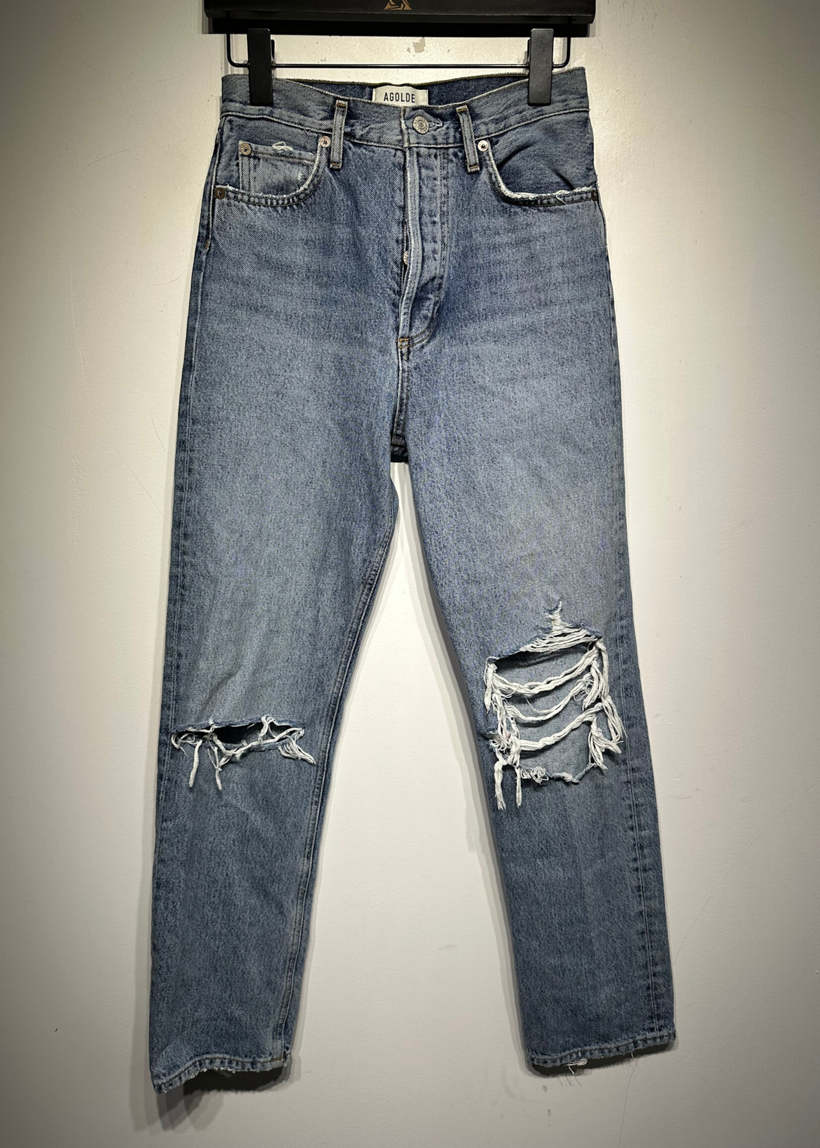 Agolde Light Wash Distressed Jeans 25