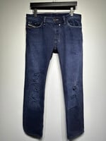 Diesel Safado Straight Blue Distressed Jeans 31