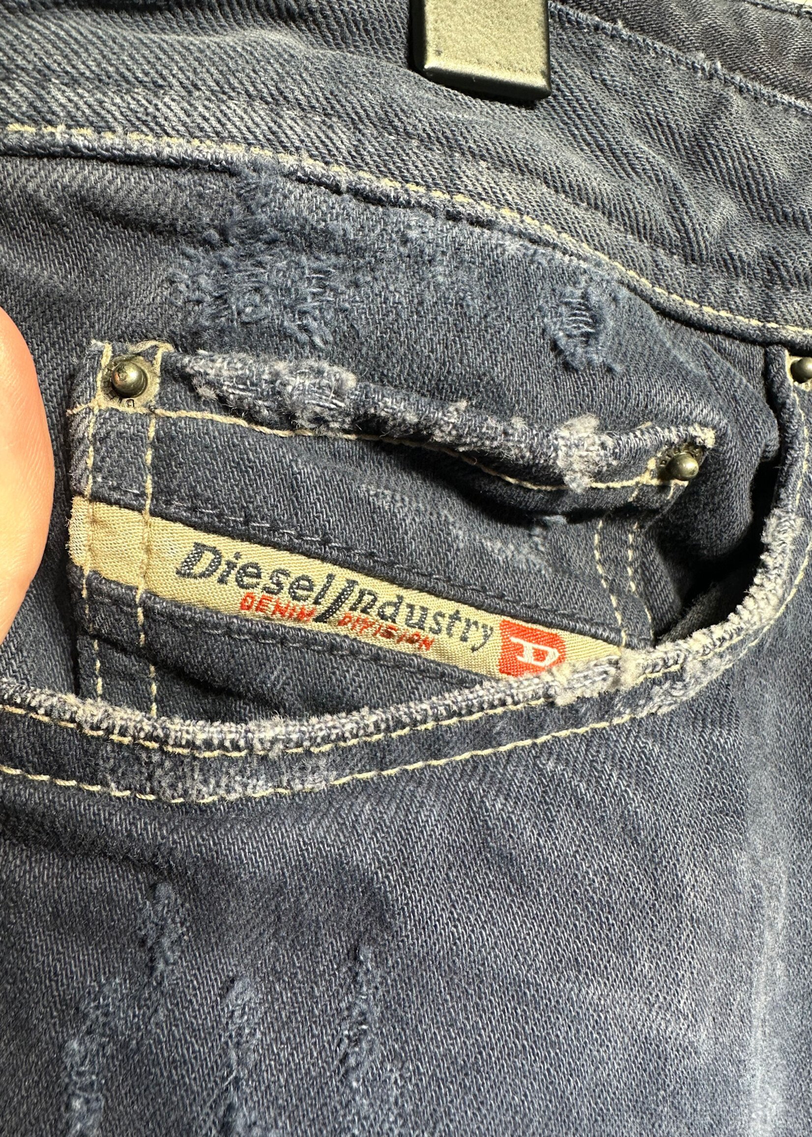 Diesel Safado Straight Blue Distressed Jeans 31