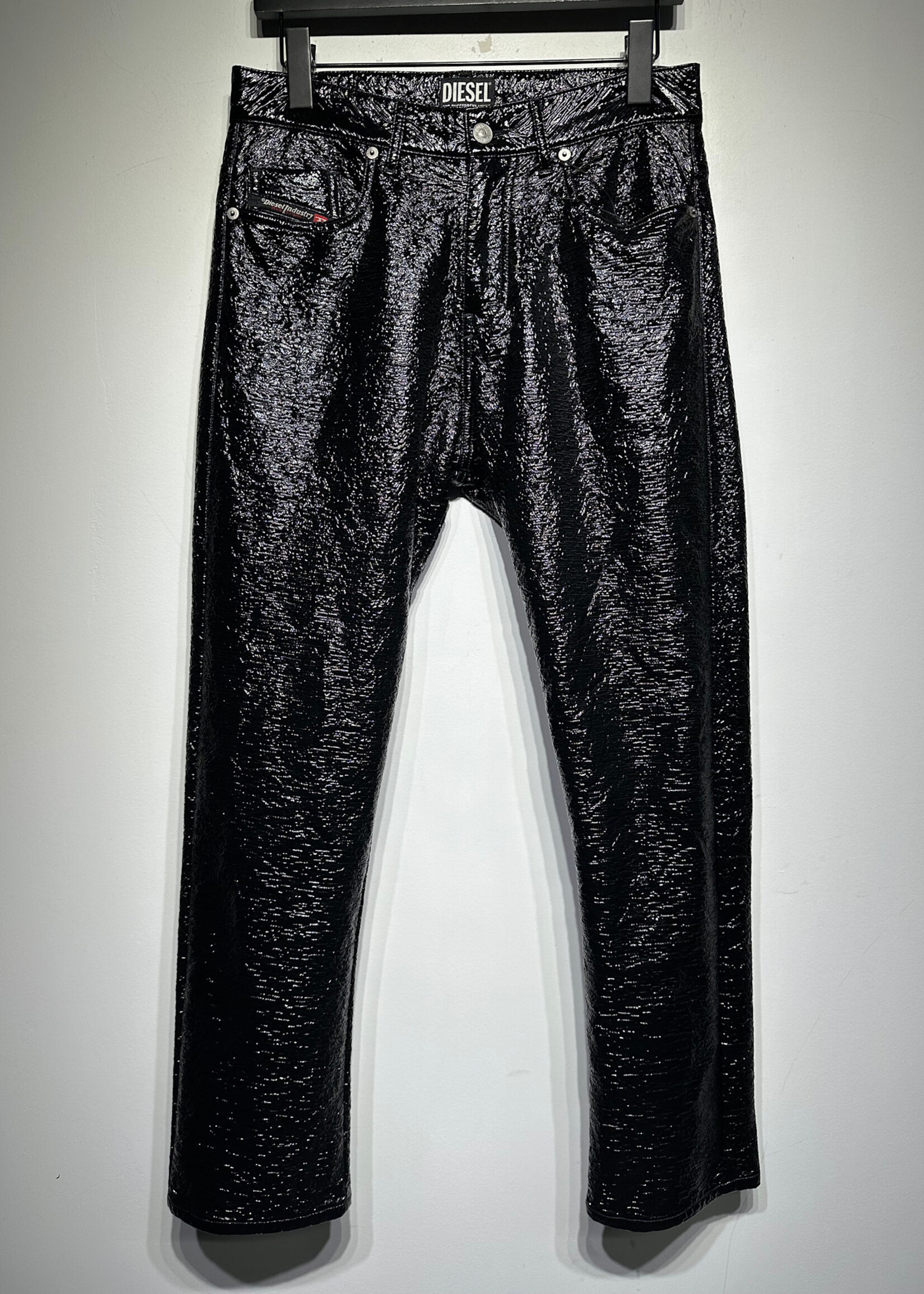 Diesel Black Plastic Wrap Style Pants Fem 27