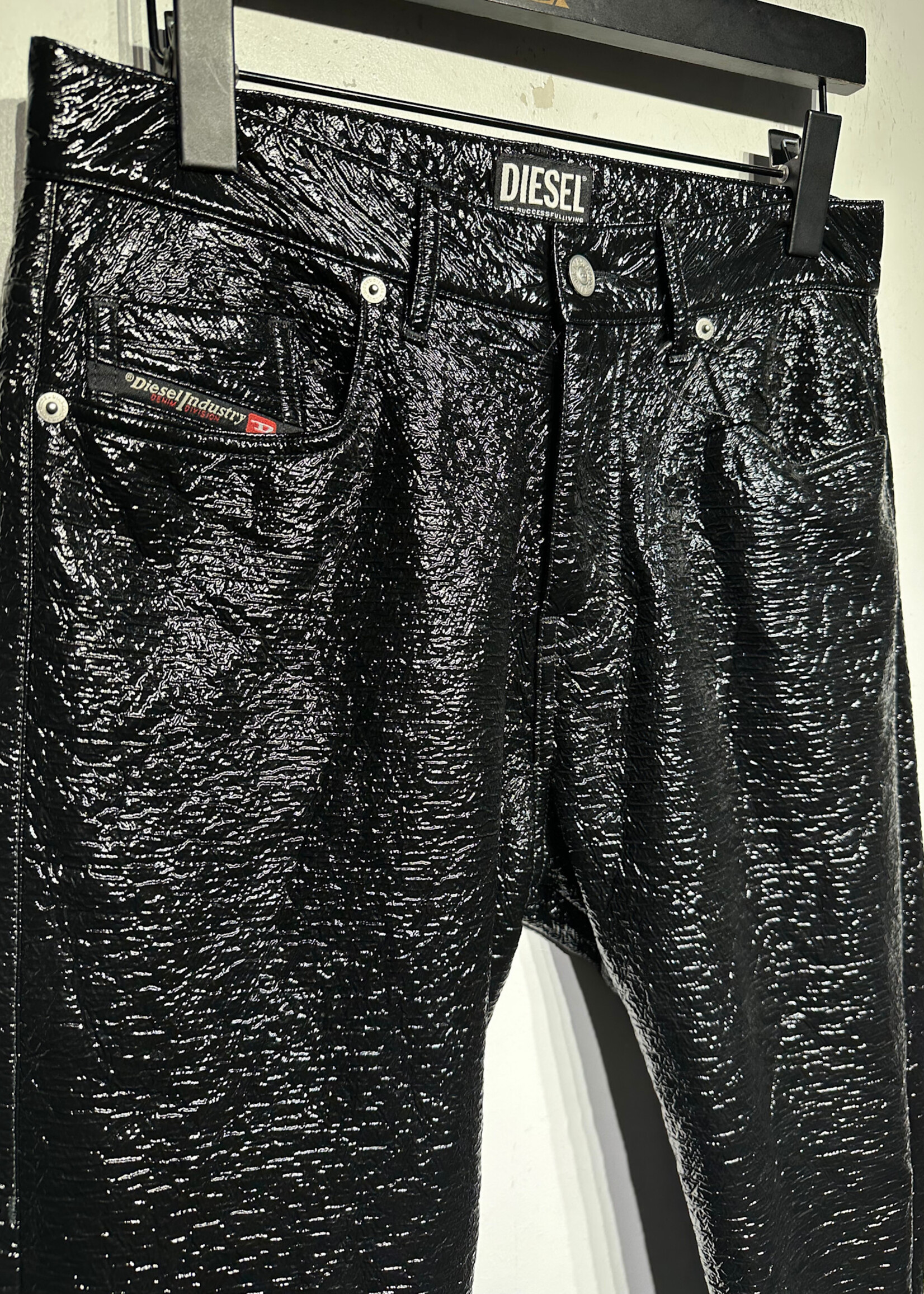 Diesel Black Plastic Wrap Style Pants Fem 27