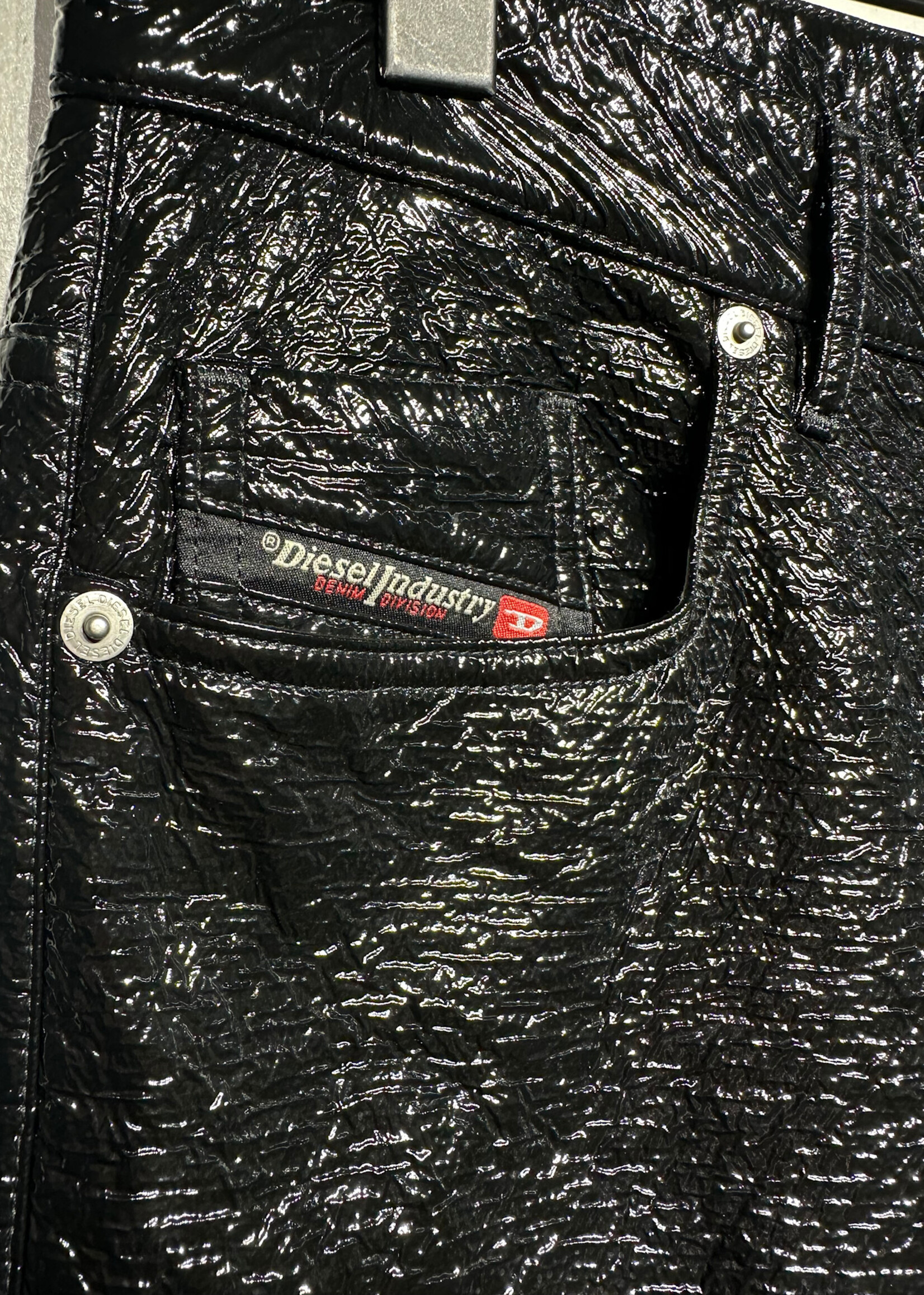 Diesel Black Plastic Wrap Style Pants Fem 27