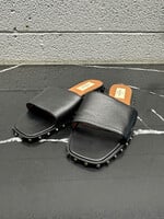 Valentino Black Leather Stud Flats 37.5/7