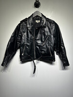Unif Black Faux Leather Biker Jacket M