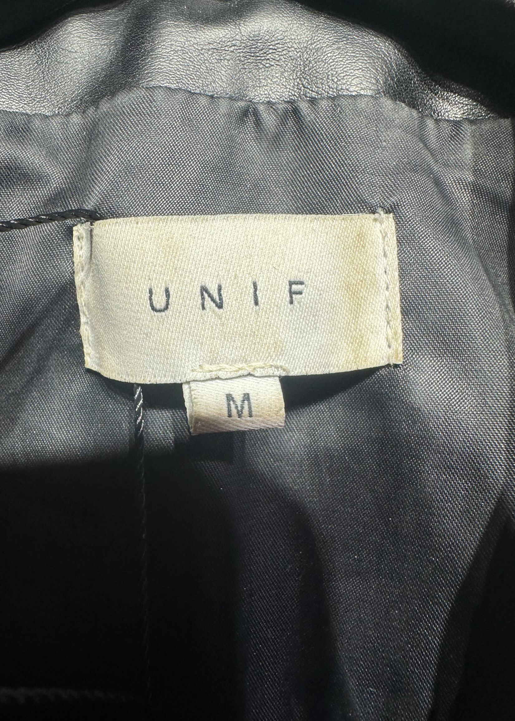 Unif Black Faux Leather Biker Jacket M