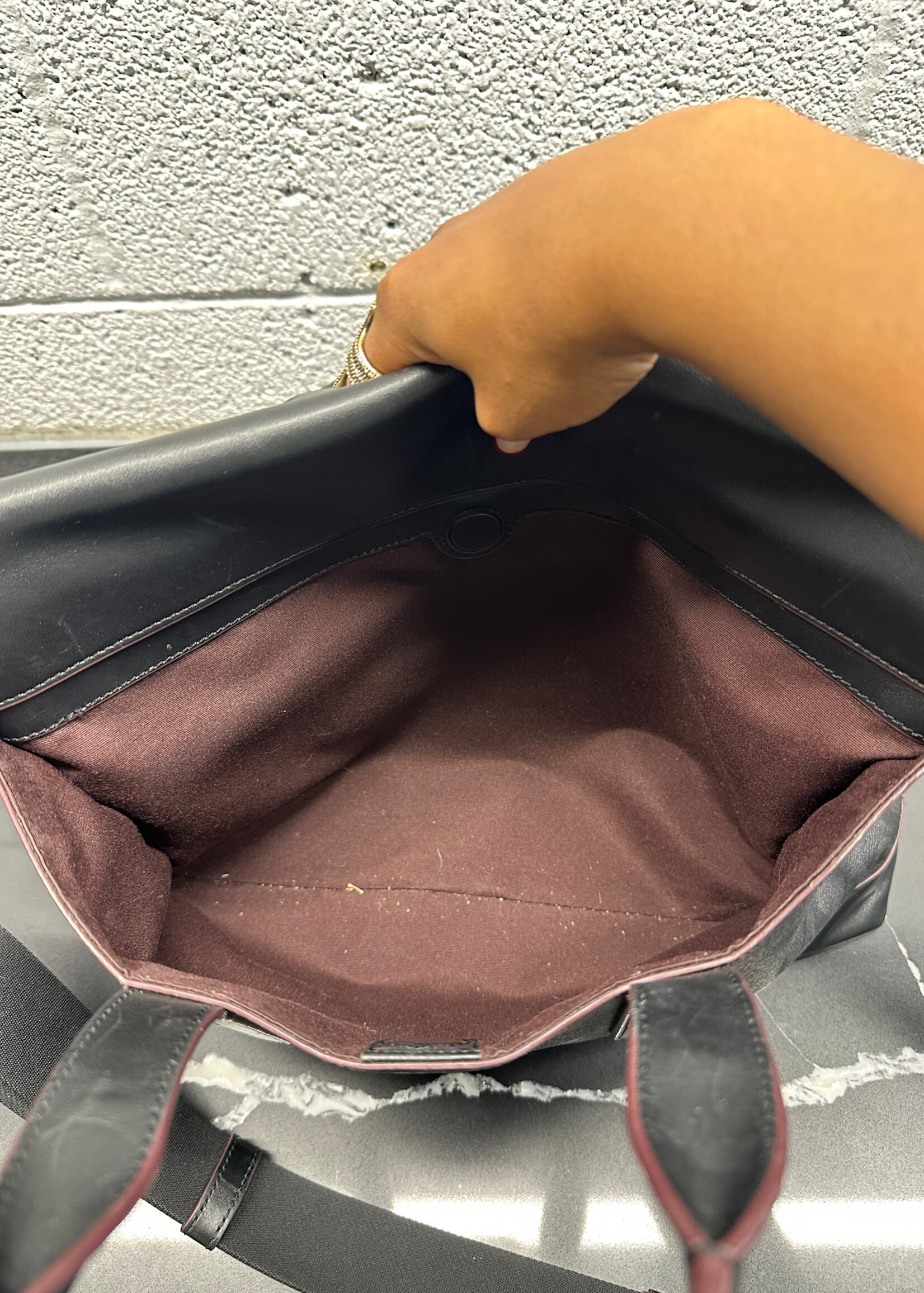 Coach Black Monogam Leather Satchel OS