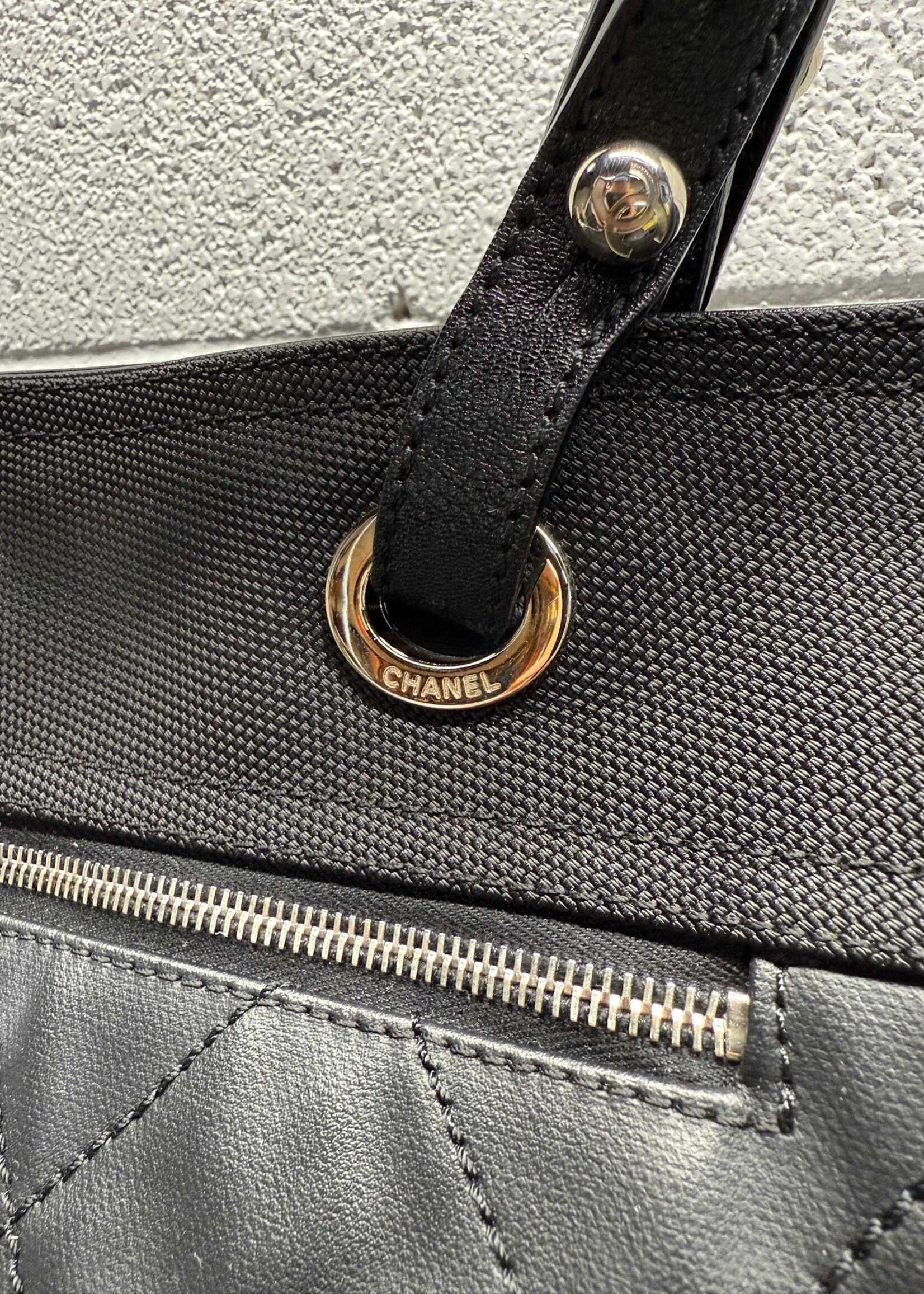 Chanel Coated Canvas Quilted 'Paris Biarritz' Tote