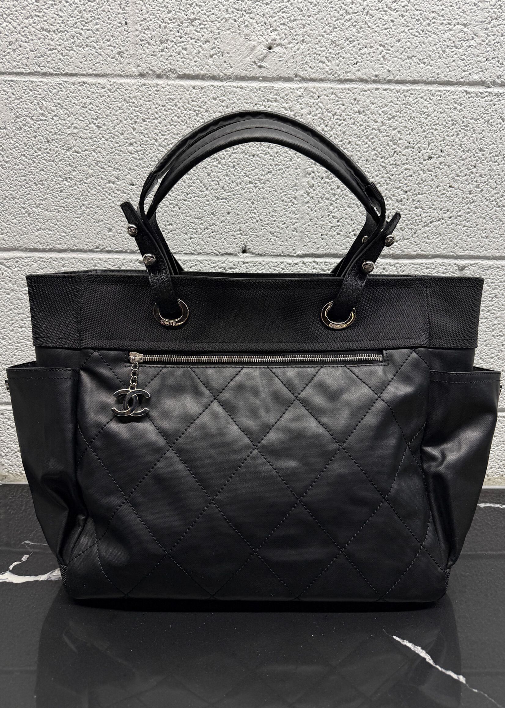 Chanel Coated Canvas Quilted 'Paris Biarritz' Tote