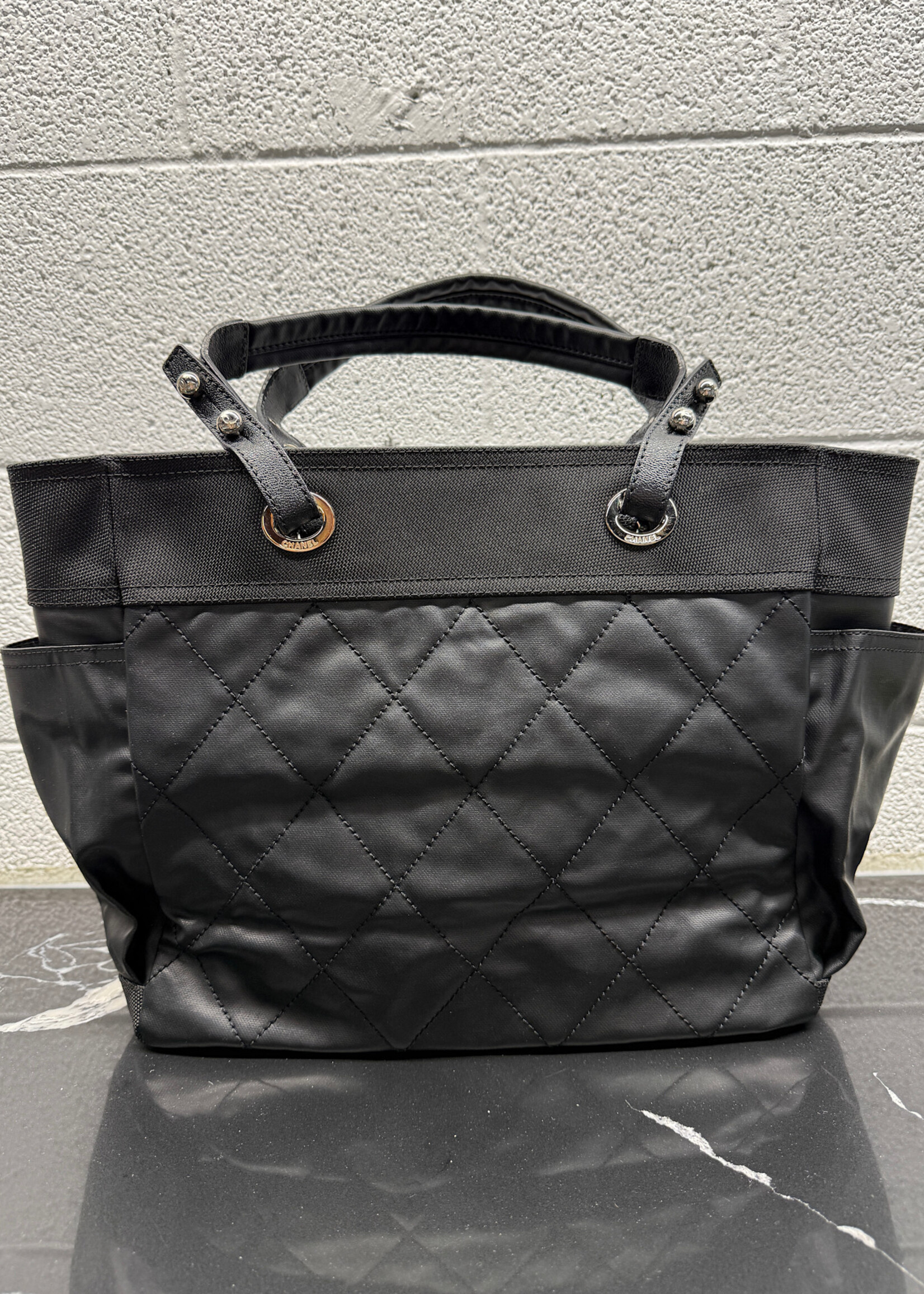 Chanel Coated Canvas Quilted 'Paris Biarritz' Tote