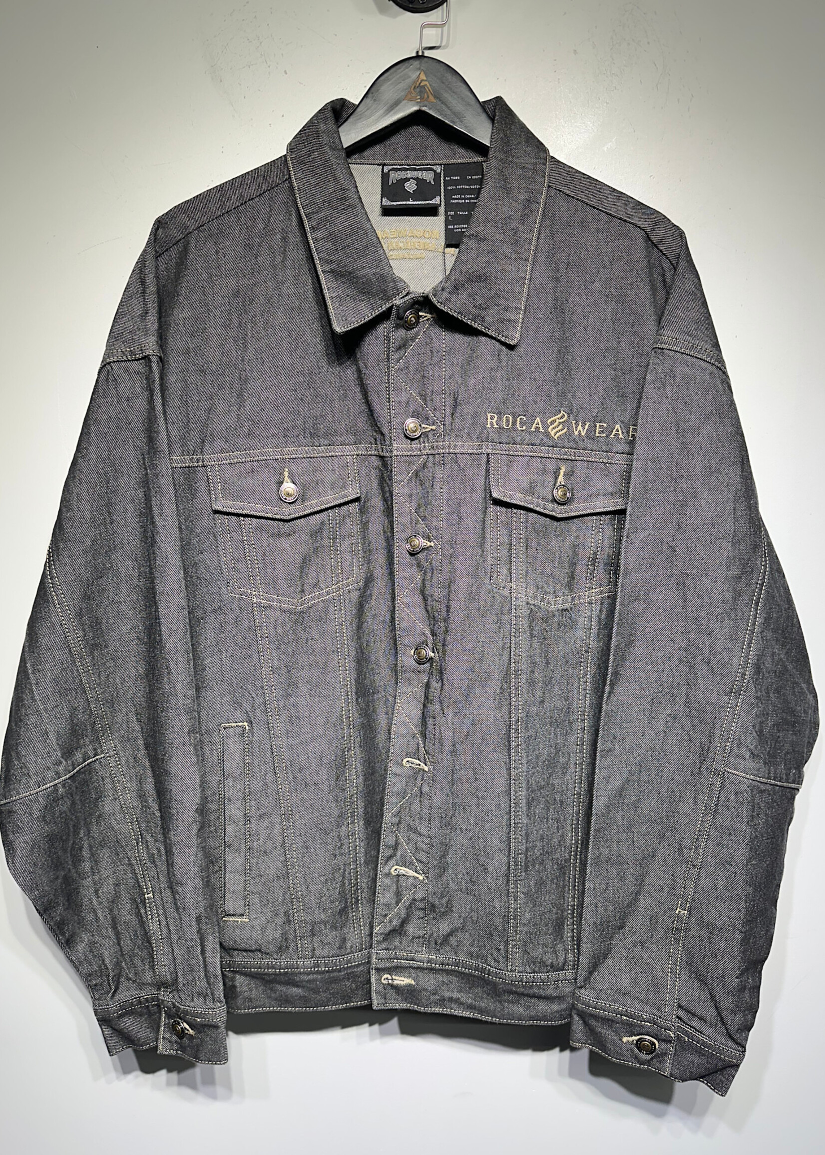 ROCAWEAR GREYWASH TRUCKER JACKET L