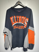 Illnois Black Orange Colorblock Sweater XL