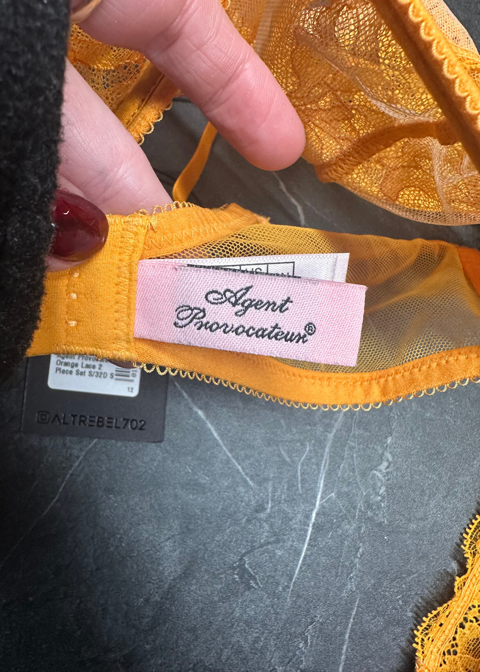 Agent Provocateur Orange Lace 2 Piece Set S/32D