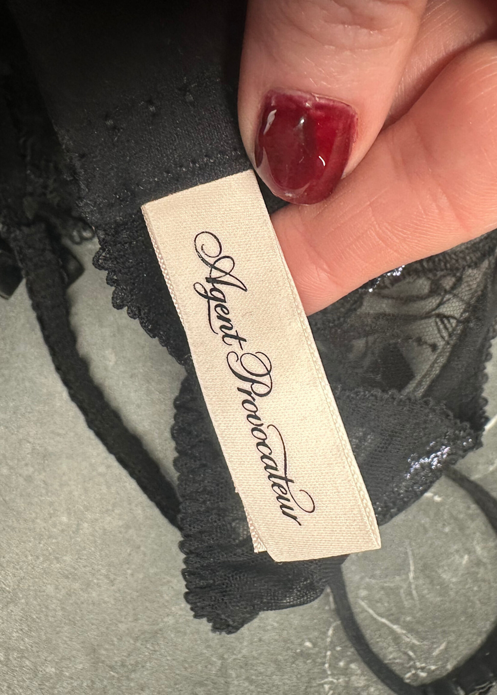 Agent Provocateur Black Blue Lace 2 Piece Set S/32D