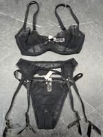 Agent Provocateur Black Lace 3 Piece Set S/32D