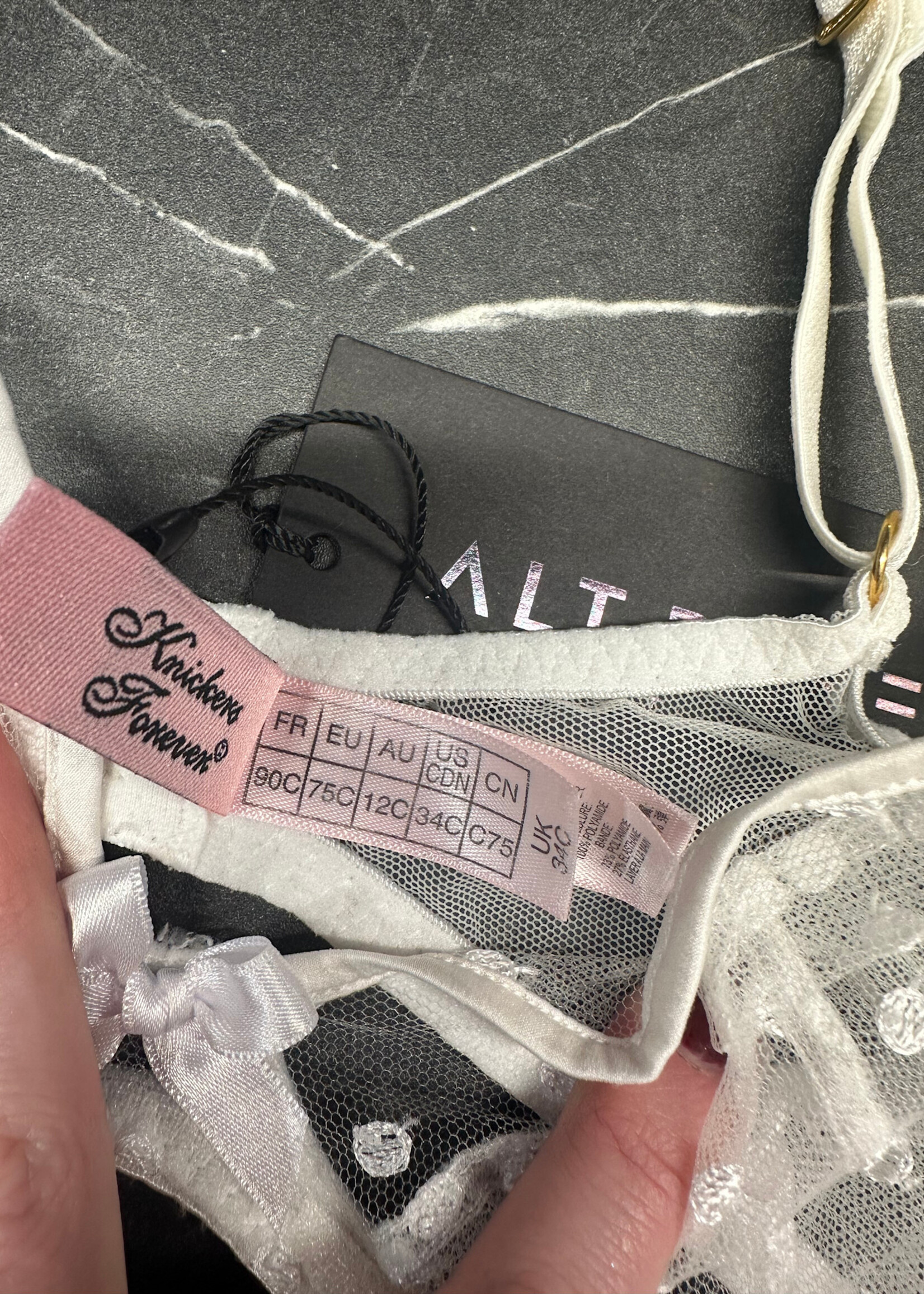 NWT Agent Provocateur White Sheer 3 Piece Set S/34C