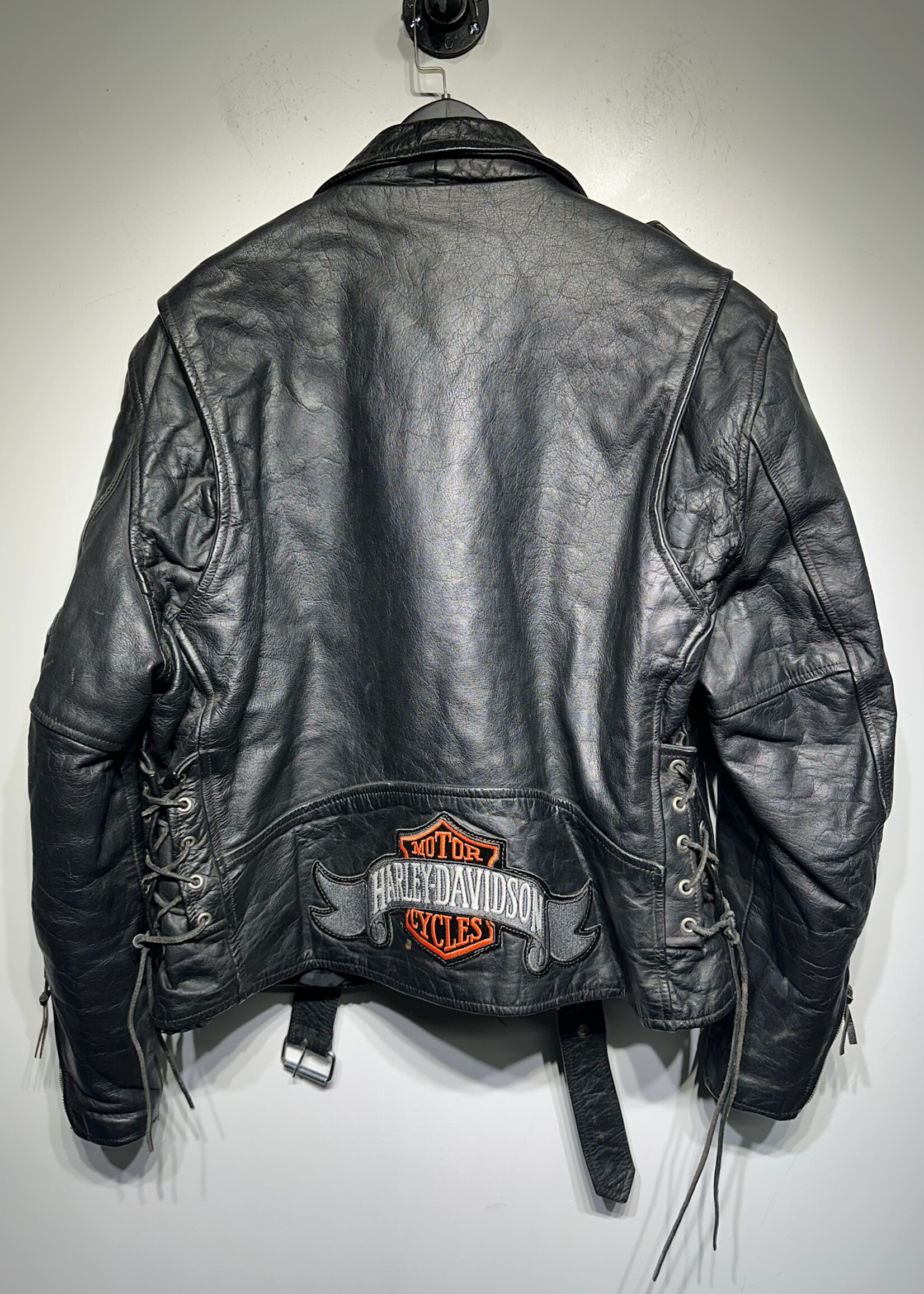 New Age Vintage Harley Biker Jacket Masc L AS IS