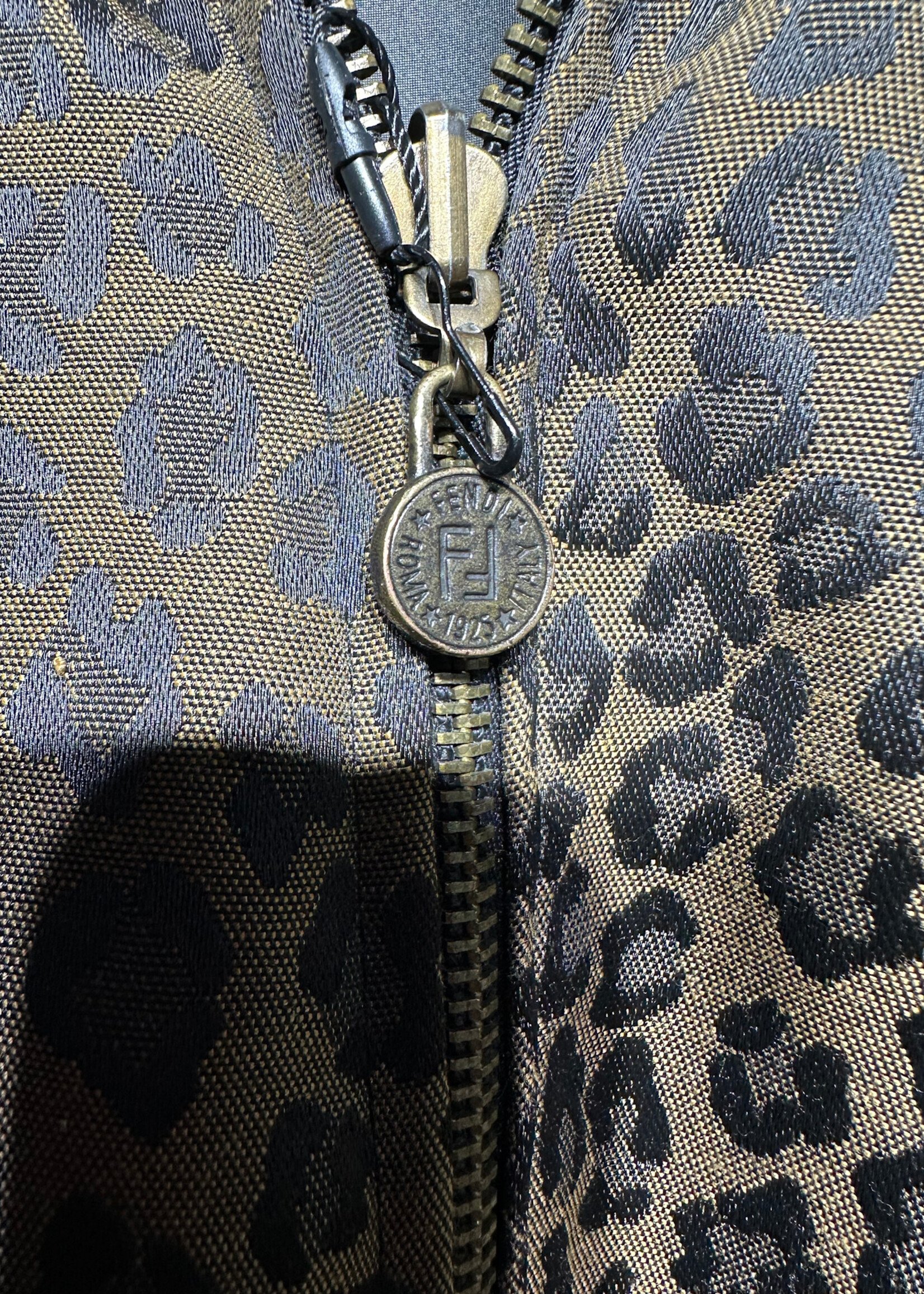 Vintage Fendi Cheetah Print Reversible Rain Jacket L