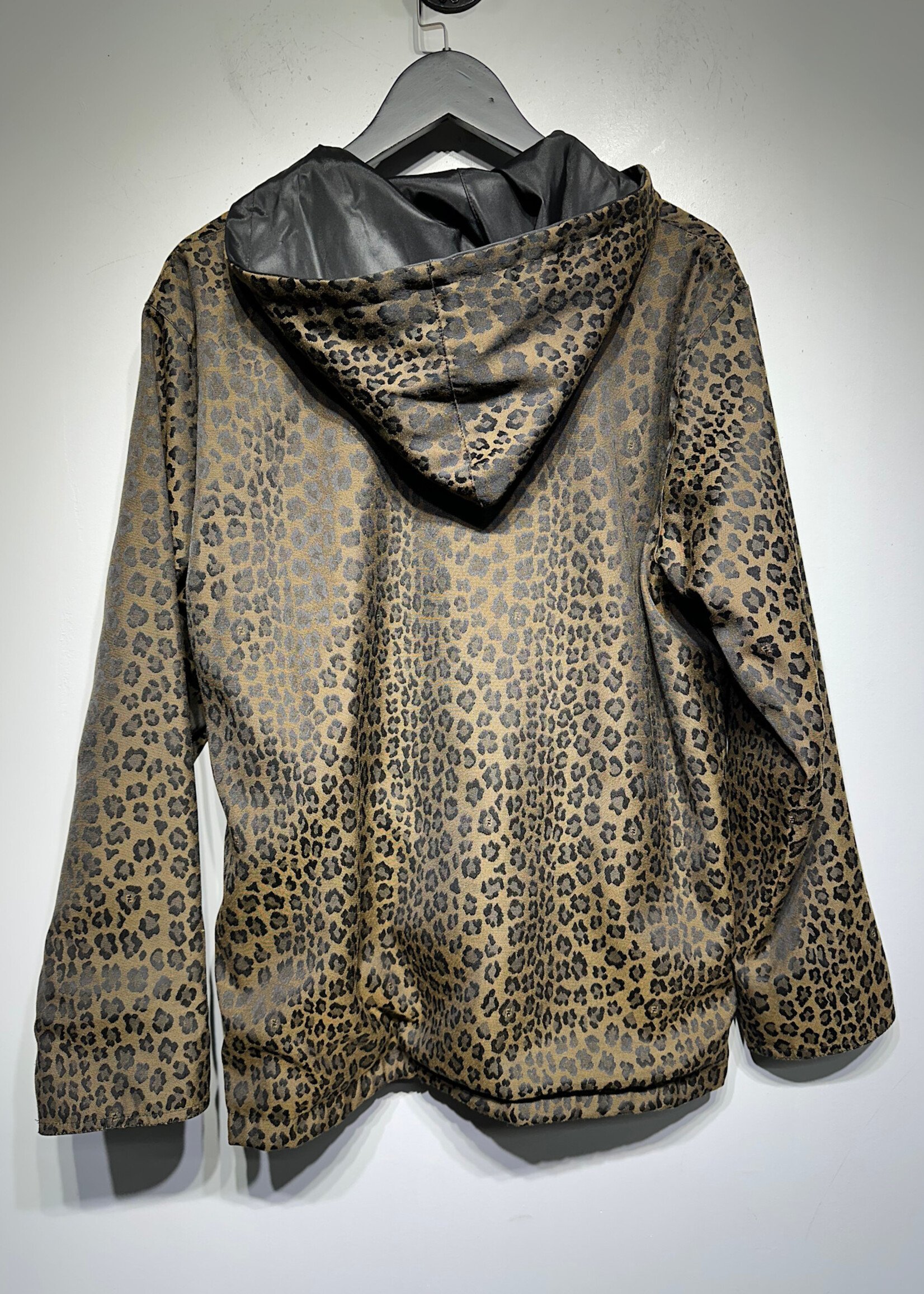 Vintage Fendi Cheetah Print Reversible Rain Jacket L